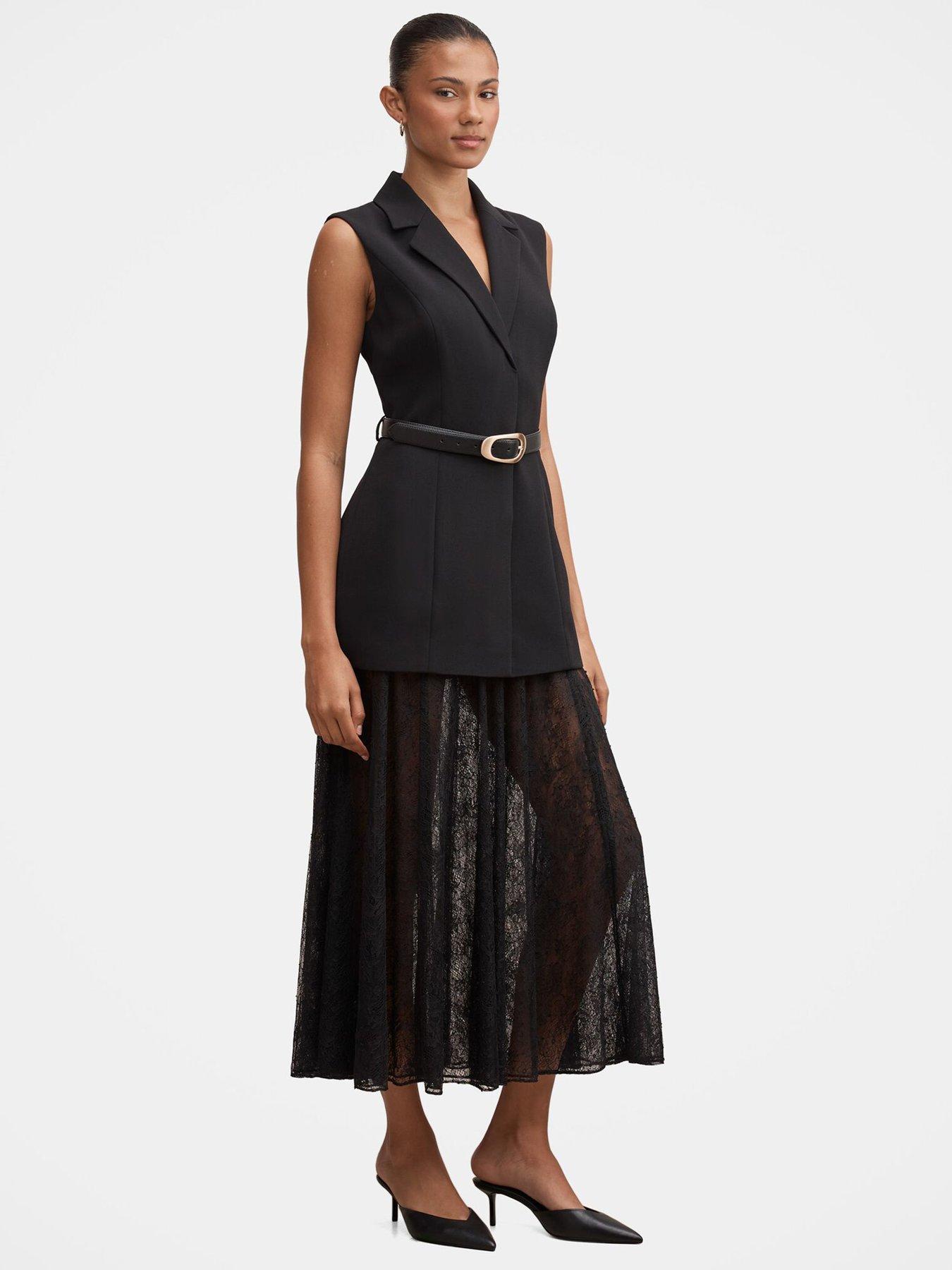 Image 4 of 5 of Forever New Shanae Lace Sleeveless Dress - Black