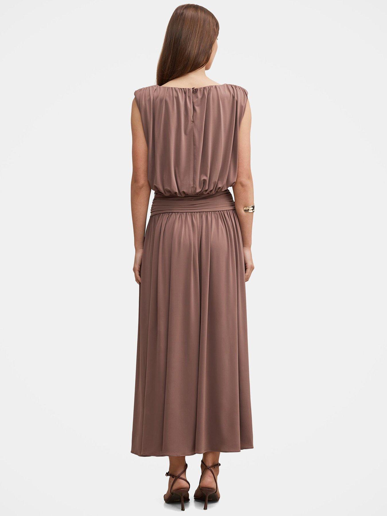 Image 2 of 5 of Forever New Florabelle Bubble Bodice Dress - Brown