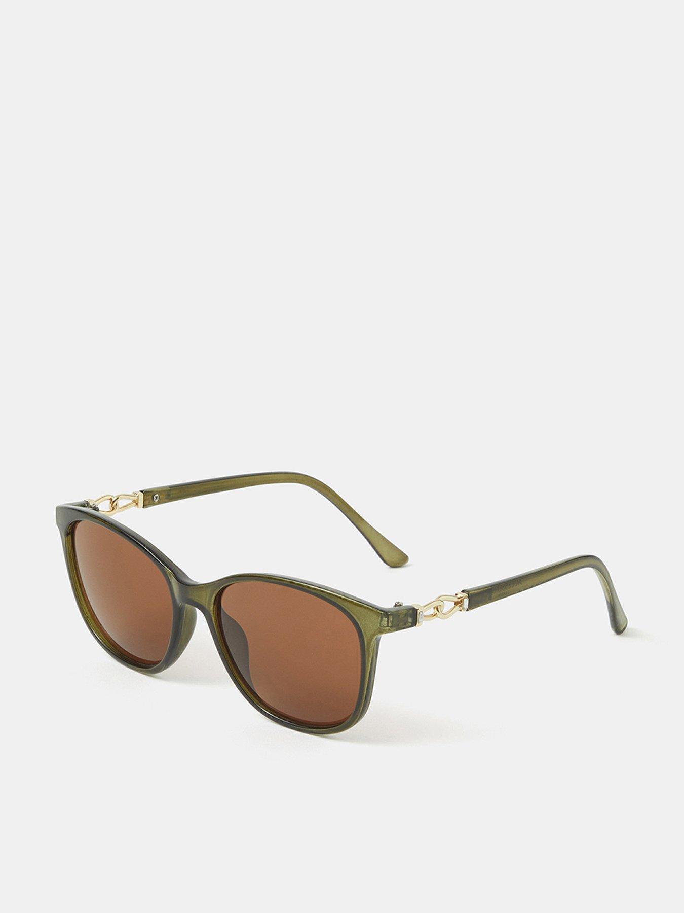 Accessorize Oval Sunglasses - Green