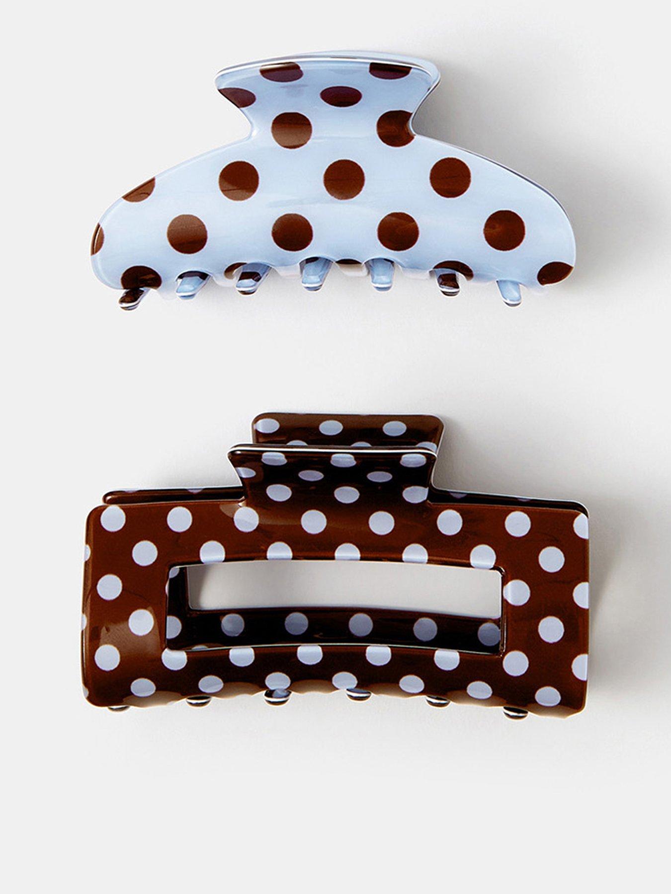 Accessorize 2 Pack Polka Dot Claw Clips - Multi