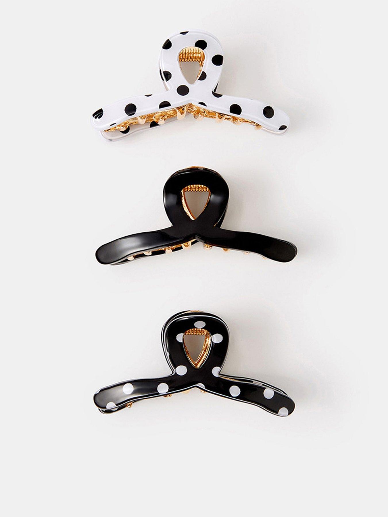 Accessorize Polka Dot Mini Twist Claw Clip Set 3 Pack - Multi
