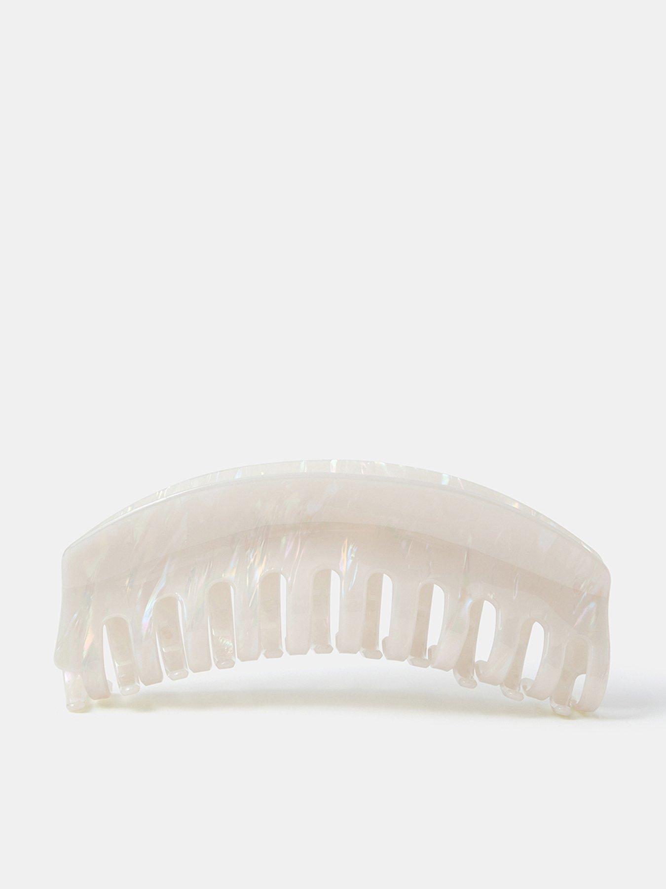 Accessorize Jumbo Curved Pearl Effect Claw Clip - Cream