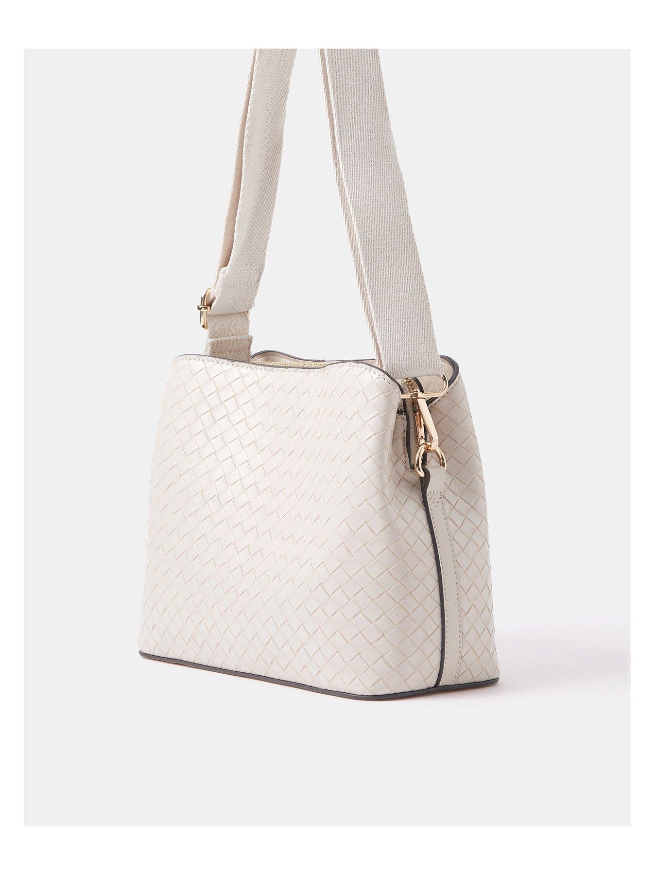 Image 3 of 5 of Accessorize Woven Cross Body Bag - Cream