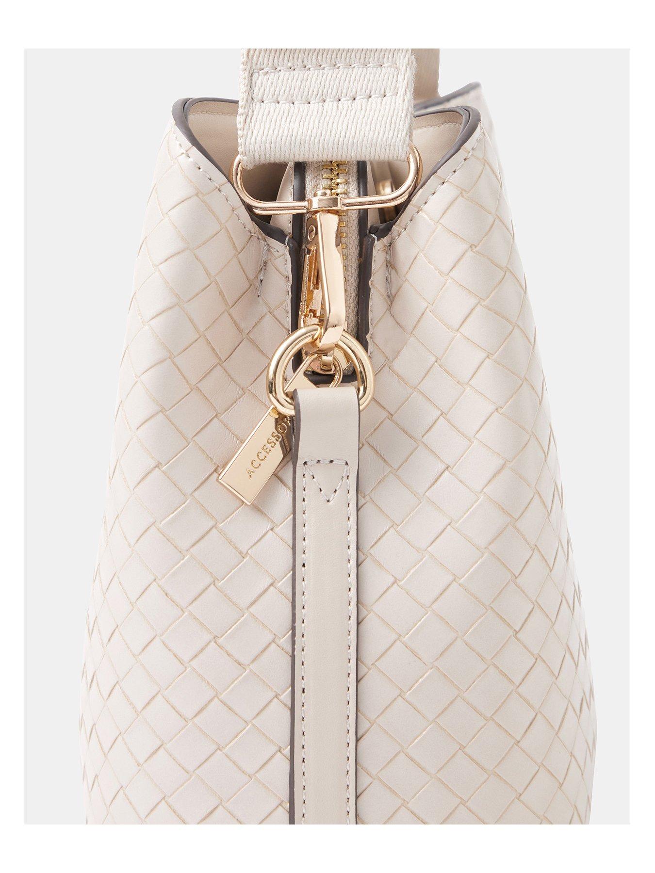 Image 4 of 5 of Accessorize Woven Cross Body Bag - Cream