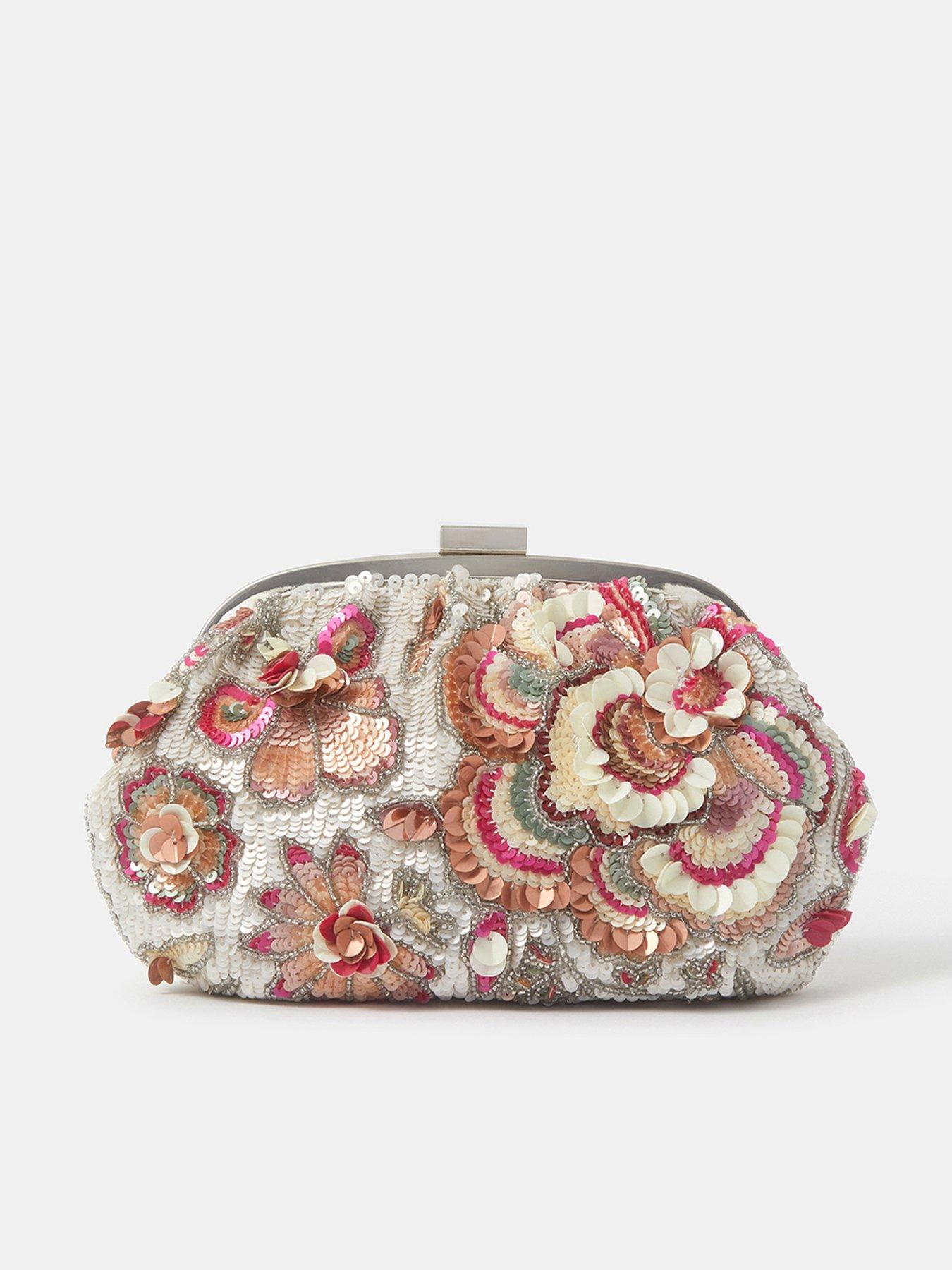 Accessorize Floral Sequin Clutch Bag - Multi