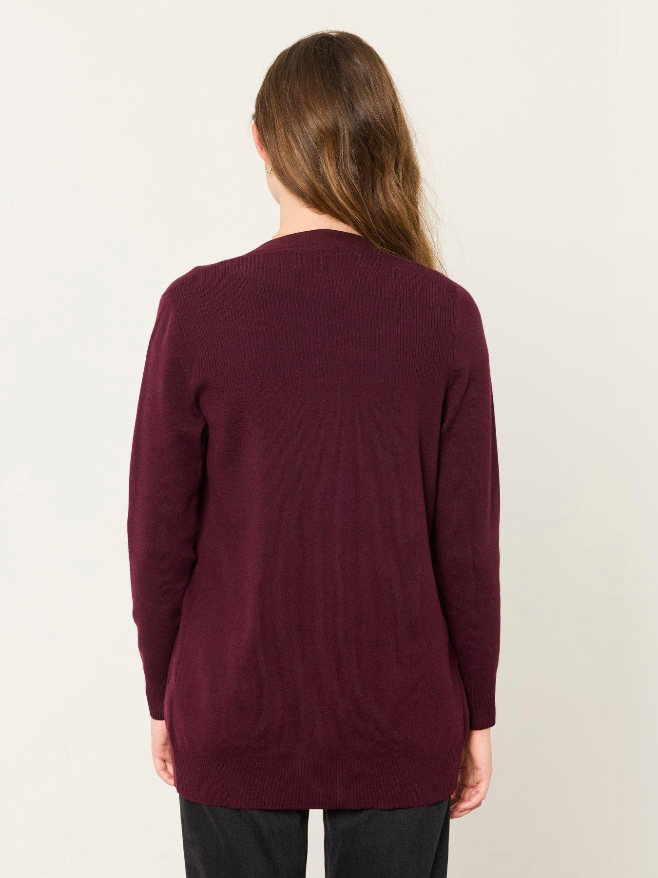 Image 2 of 5 of FatFace Women's Selene Longline Open Front Cardigan - Red