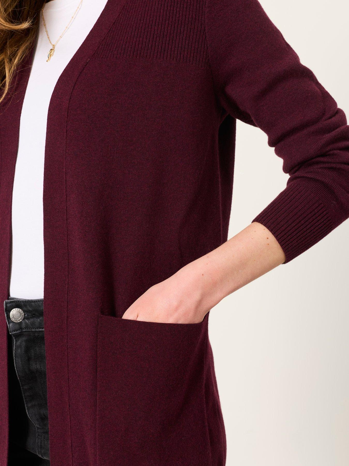 Image 4 of 5 of FatFace Women's Selene Longline Open Front Cardigan - Red