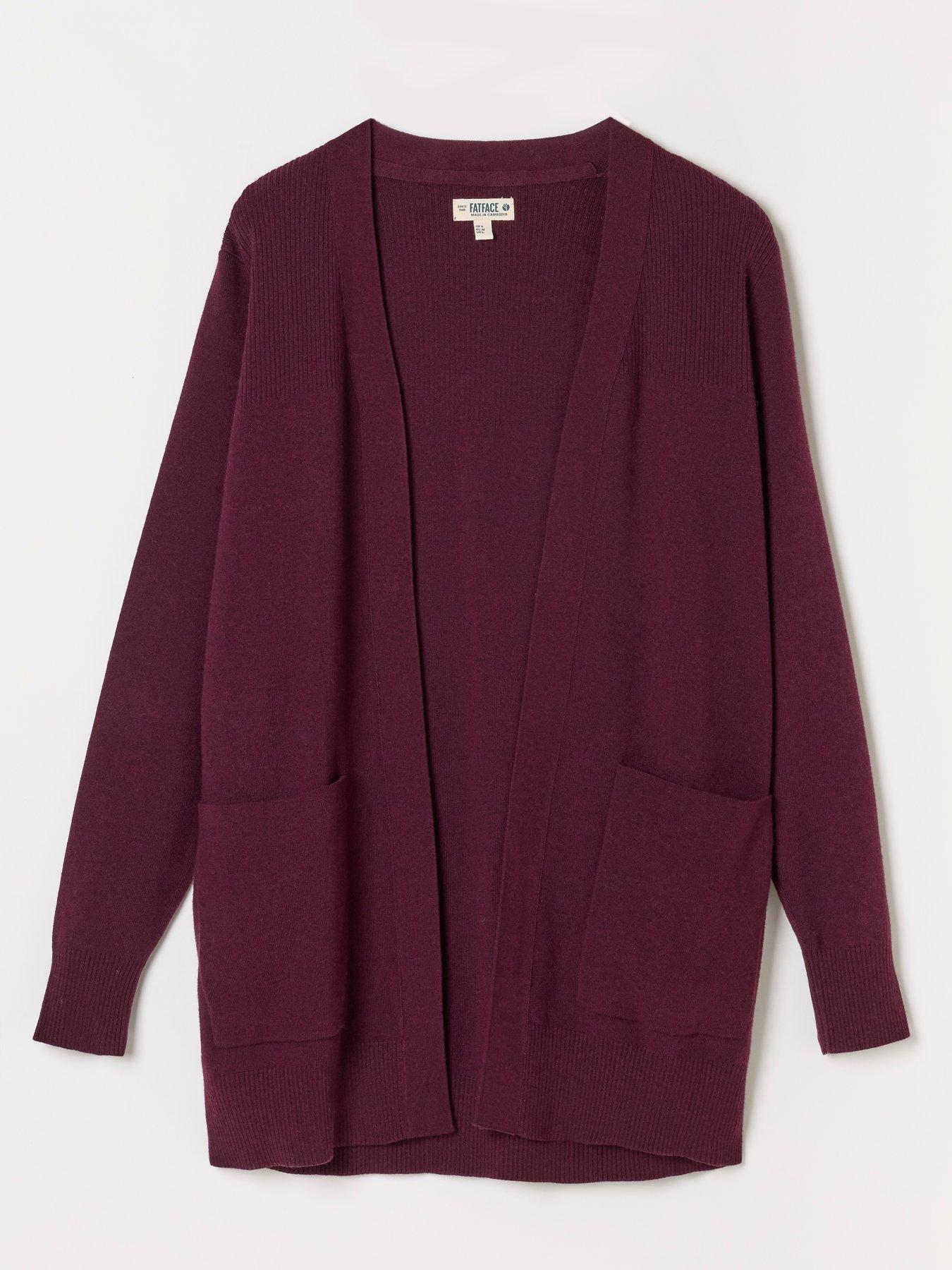 Image 5 of 5 of FatFace Women's Selene Longline Open Front Cardigan - Red