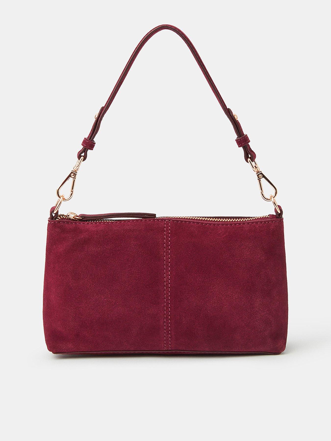 Accessorize Leather Handheld Cross Body Bag - Red
