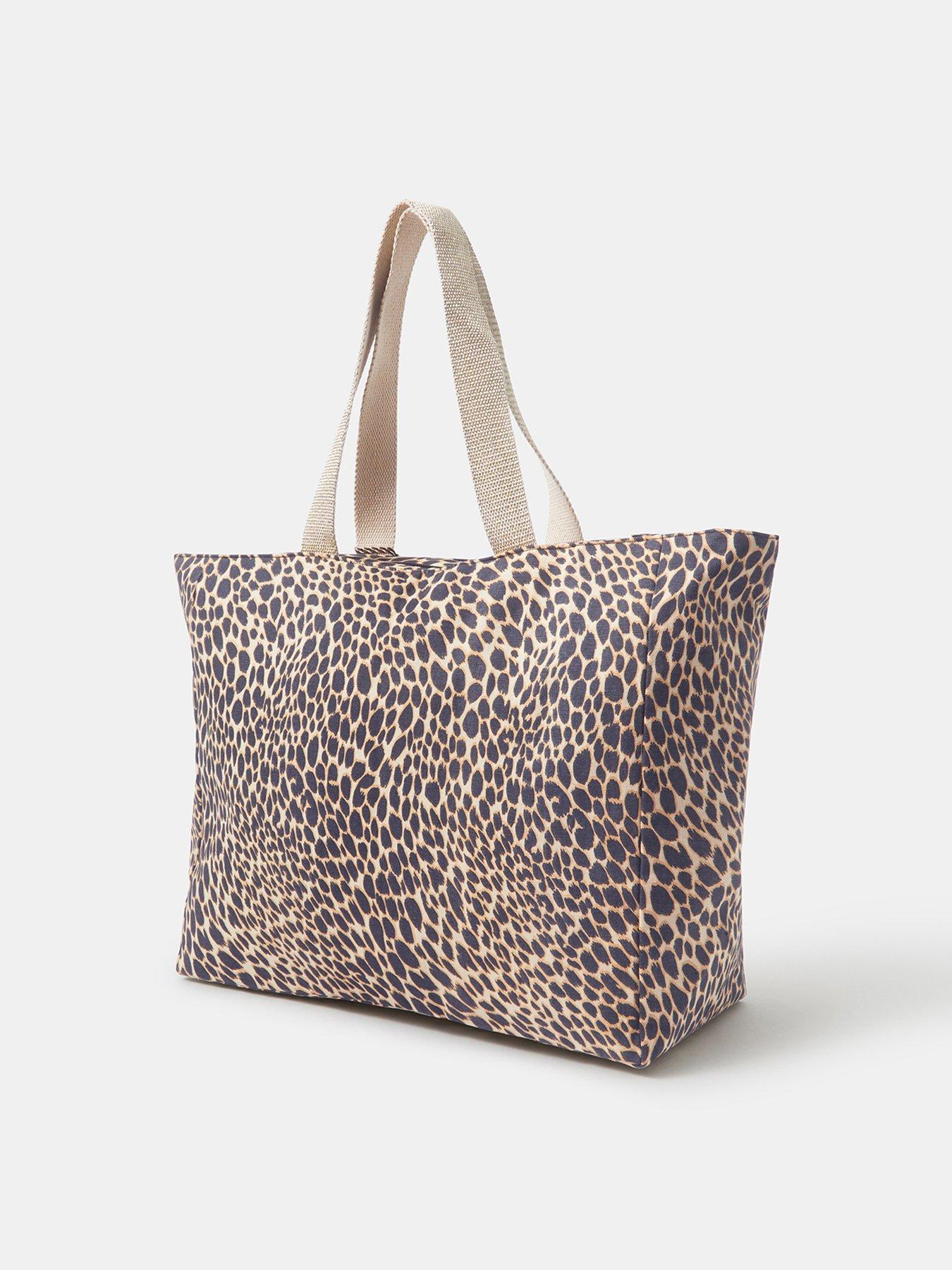 Image 3 of 5 of Accessorize Leopard Print Beach Tote Bag - Multi