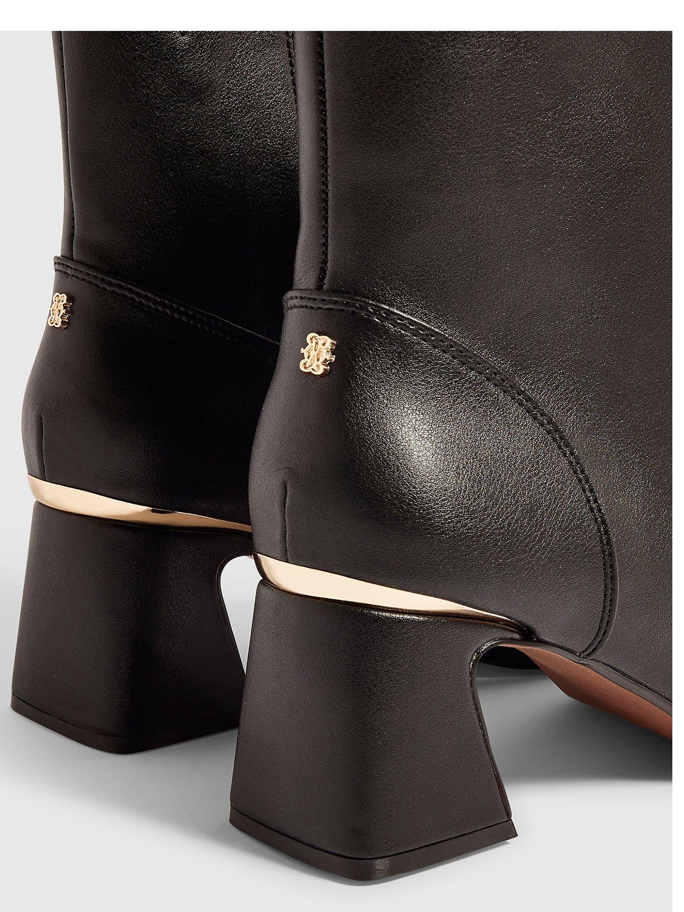 Image 4 of 5 of River Island Womens Toe Cap Block Heel Ankle Boots - Black
