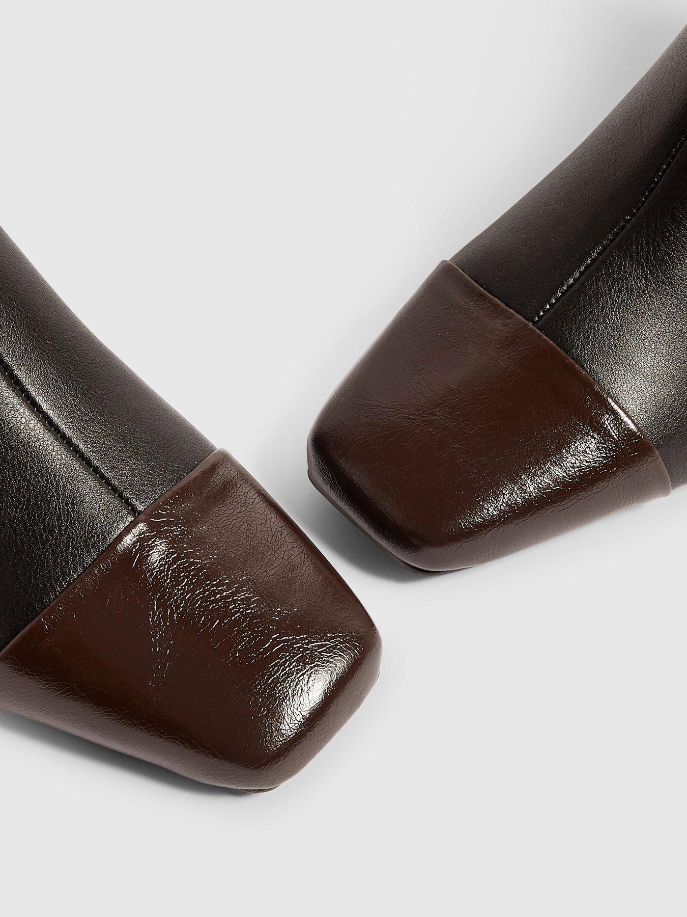 Image 5 of 5 of River Island Womens Toe Cap Block Heel Ankle Boots - Black