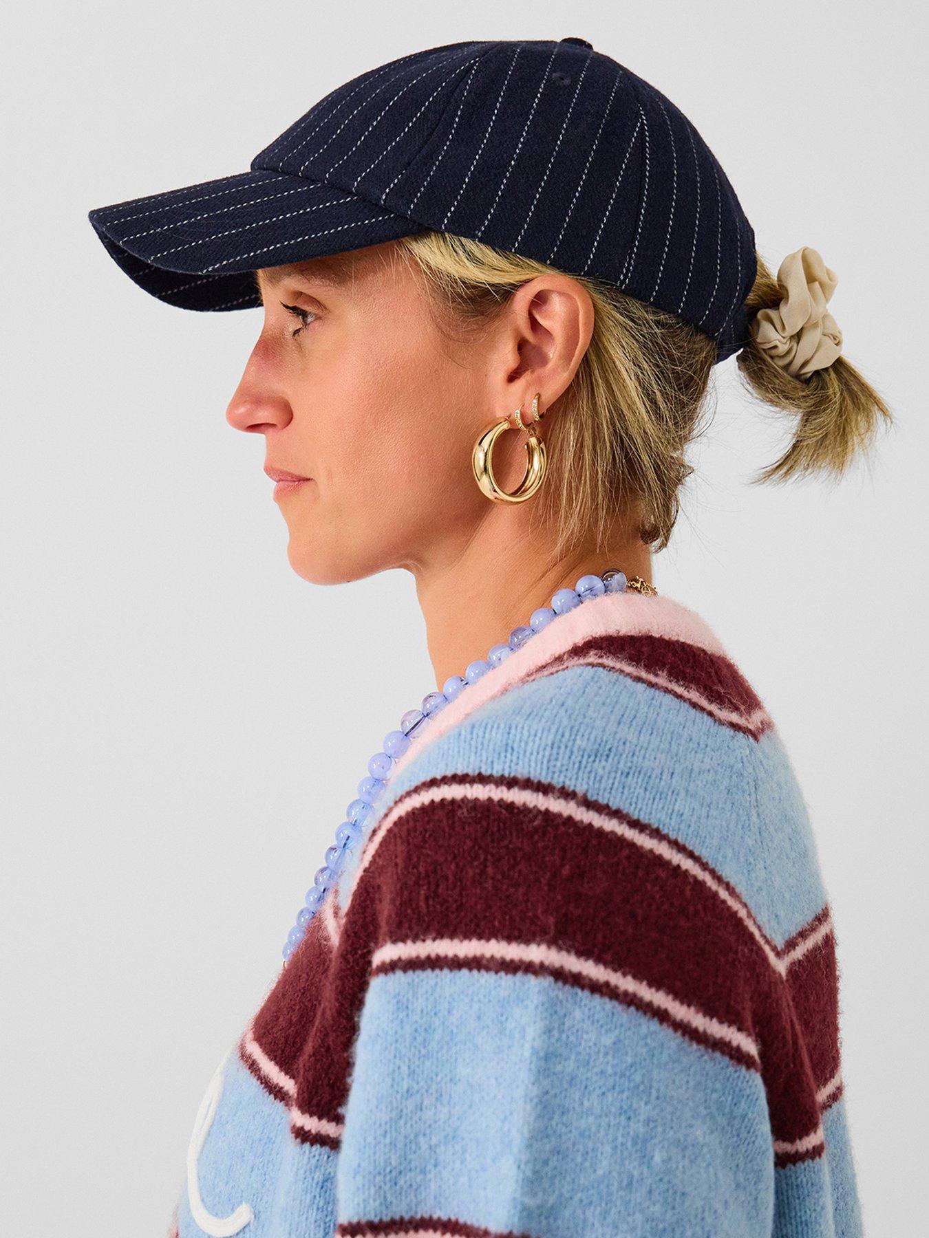 Image 2 of 4 of Accessorize Pinstripe Cap - Blue