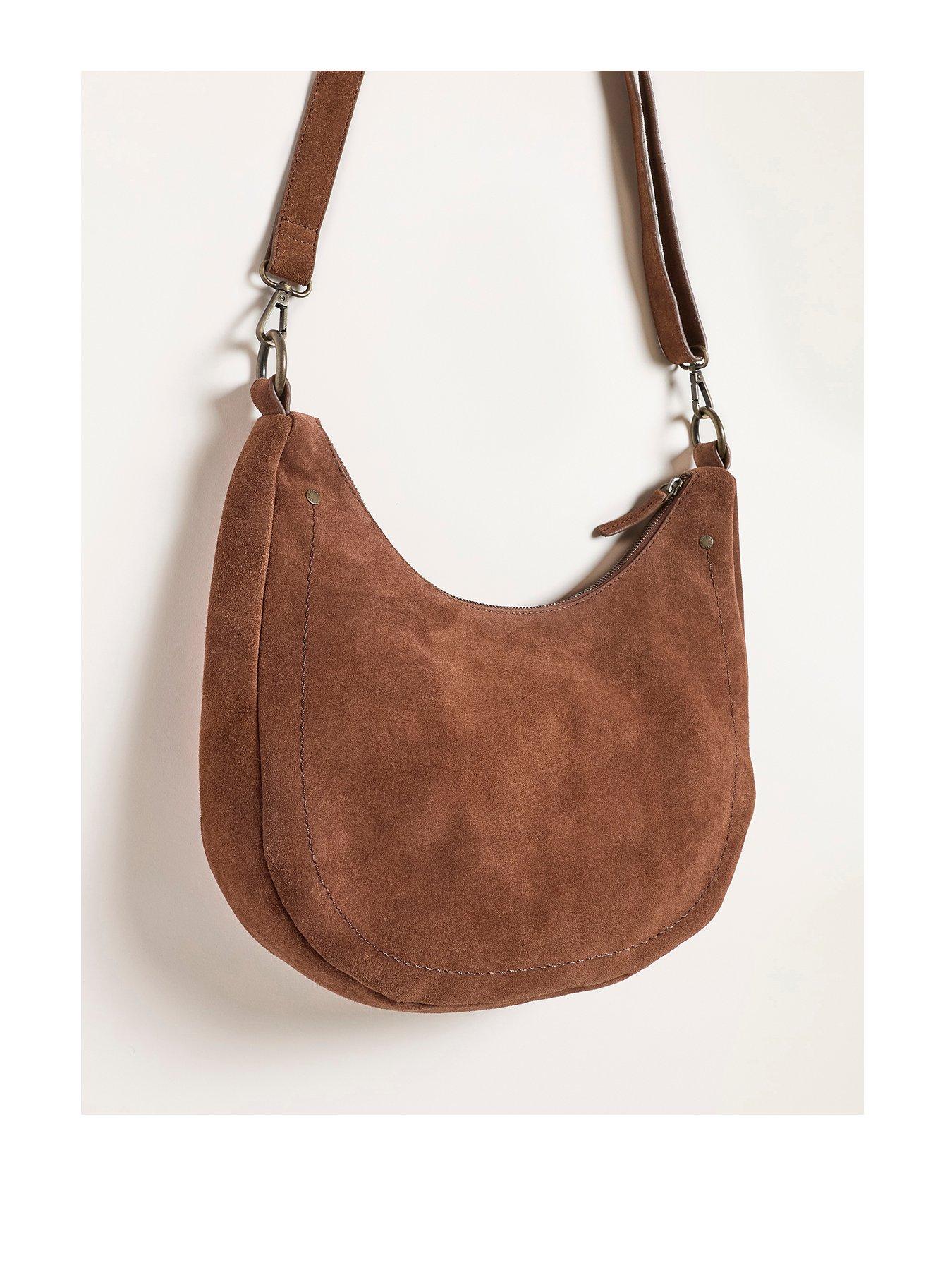 Image 1 of 3 of FatFace Harper Suede Shoulder Bag - Brown