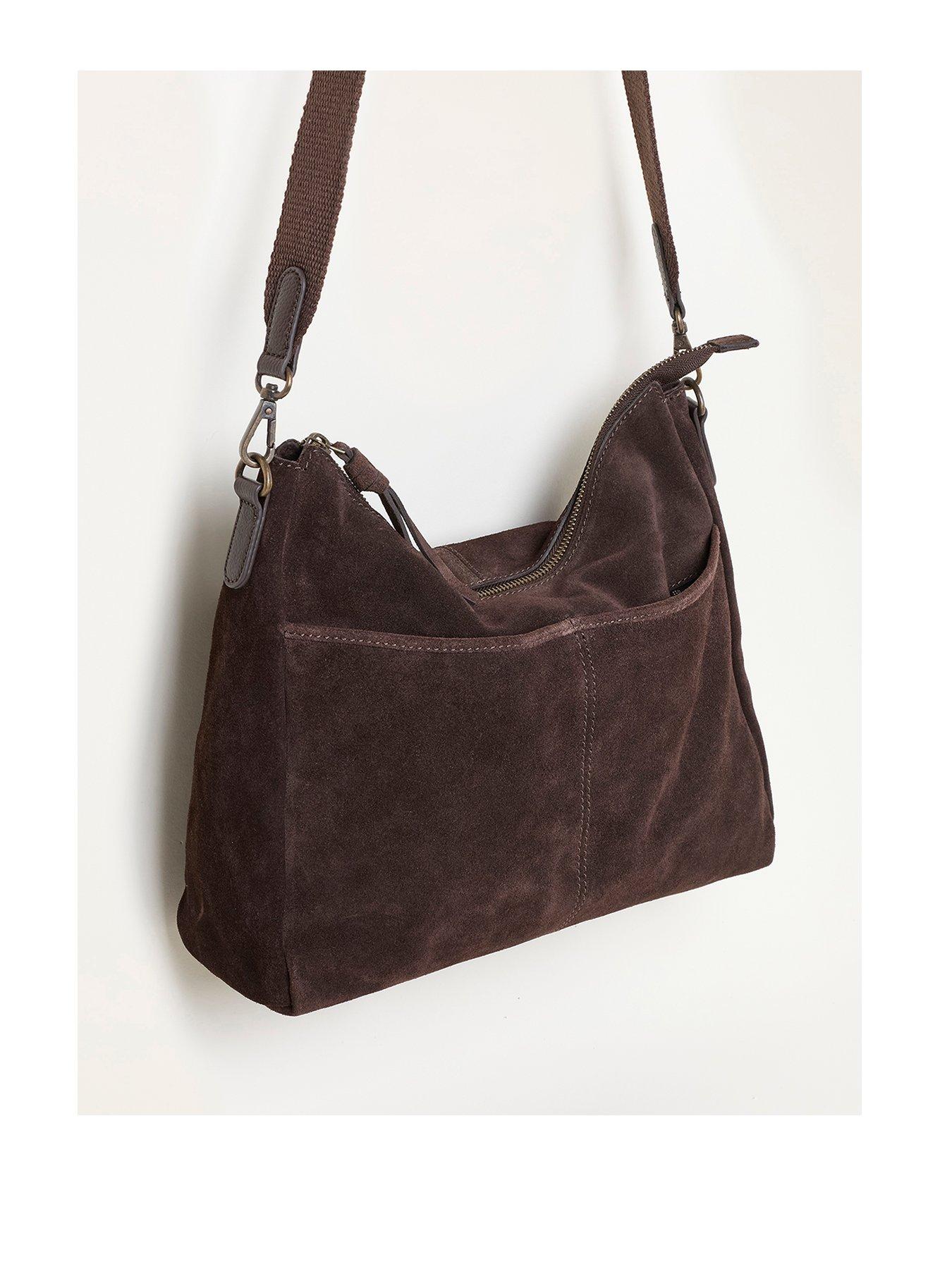 Image 1 of 4 of FatFace Polly Suede Crossbody Bag - Brown