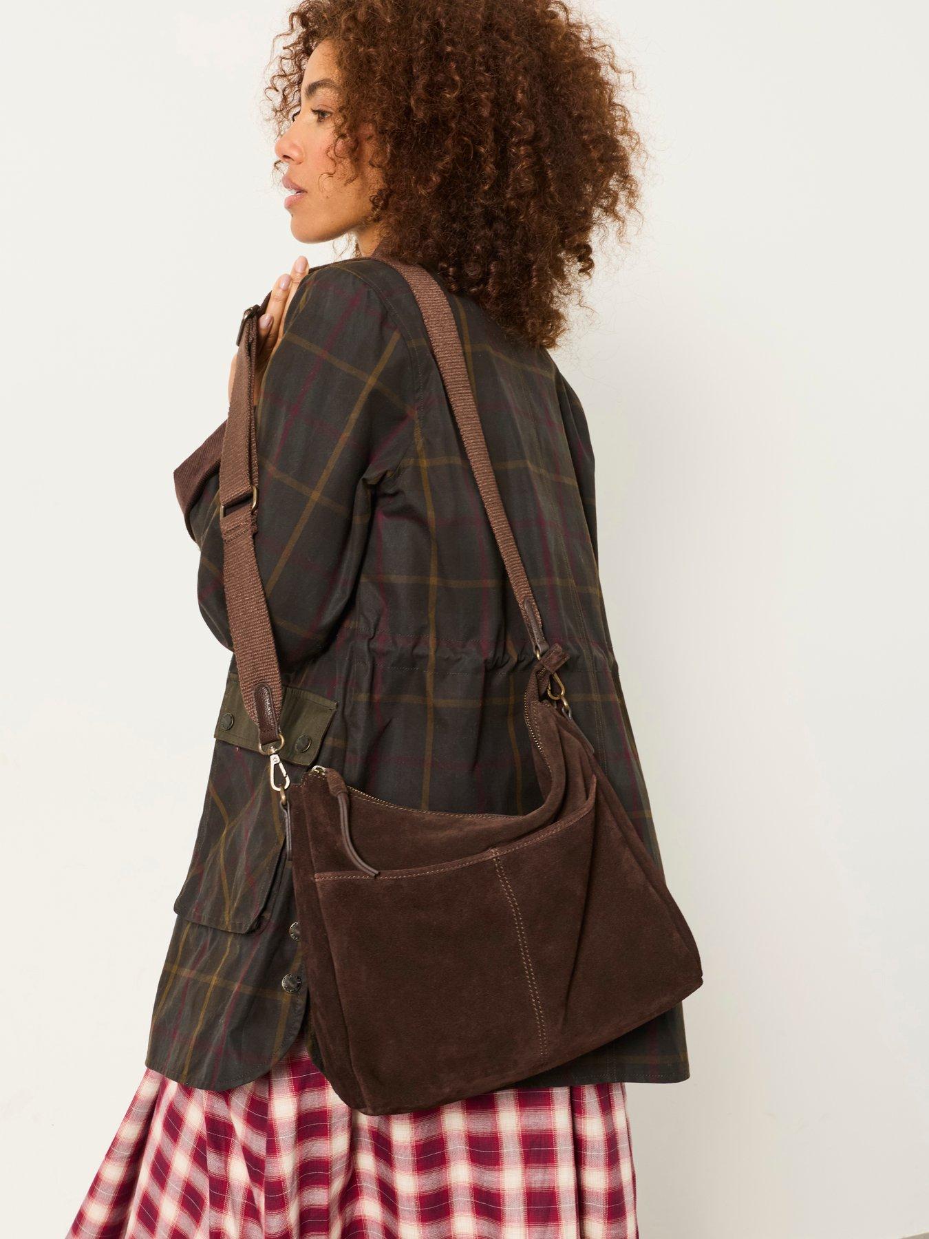 Image 2 of 4 of FatFace Polly Suede Crossbody Bag - Brown
