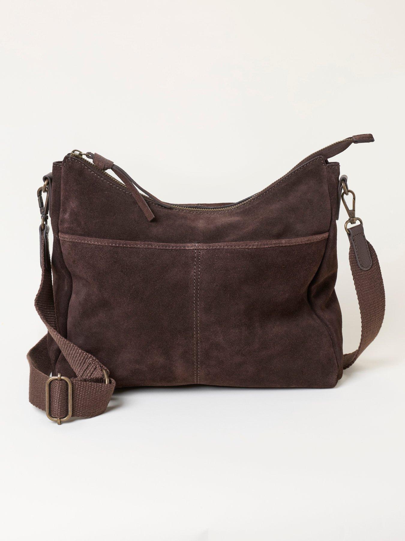 Image 4 of 4 of FatFace Polly Suede Crossbody Bag - Brown