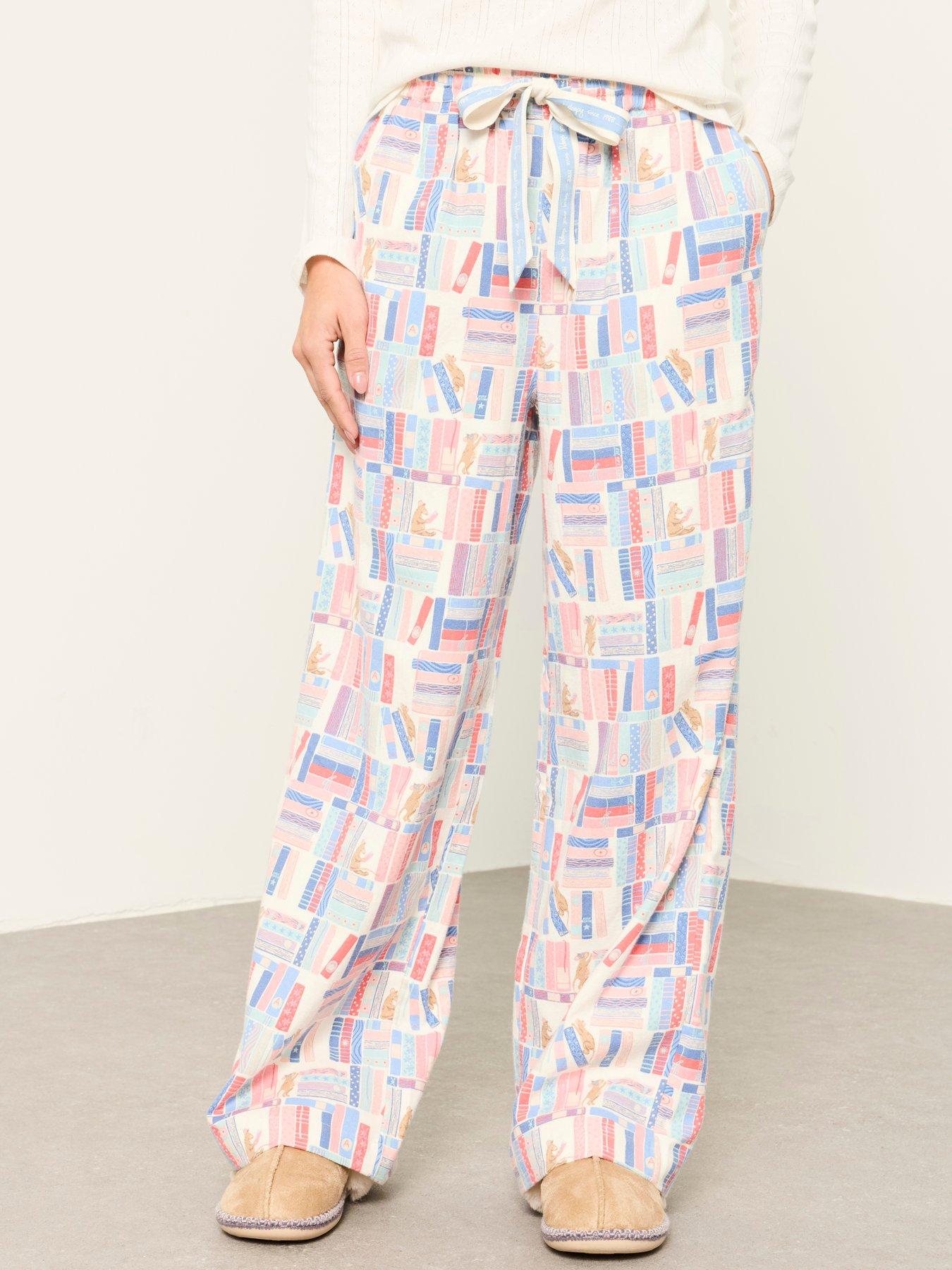 FatFace Women's Lola Books Wide Leg Pyjama Bottoms - Multi