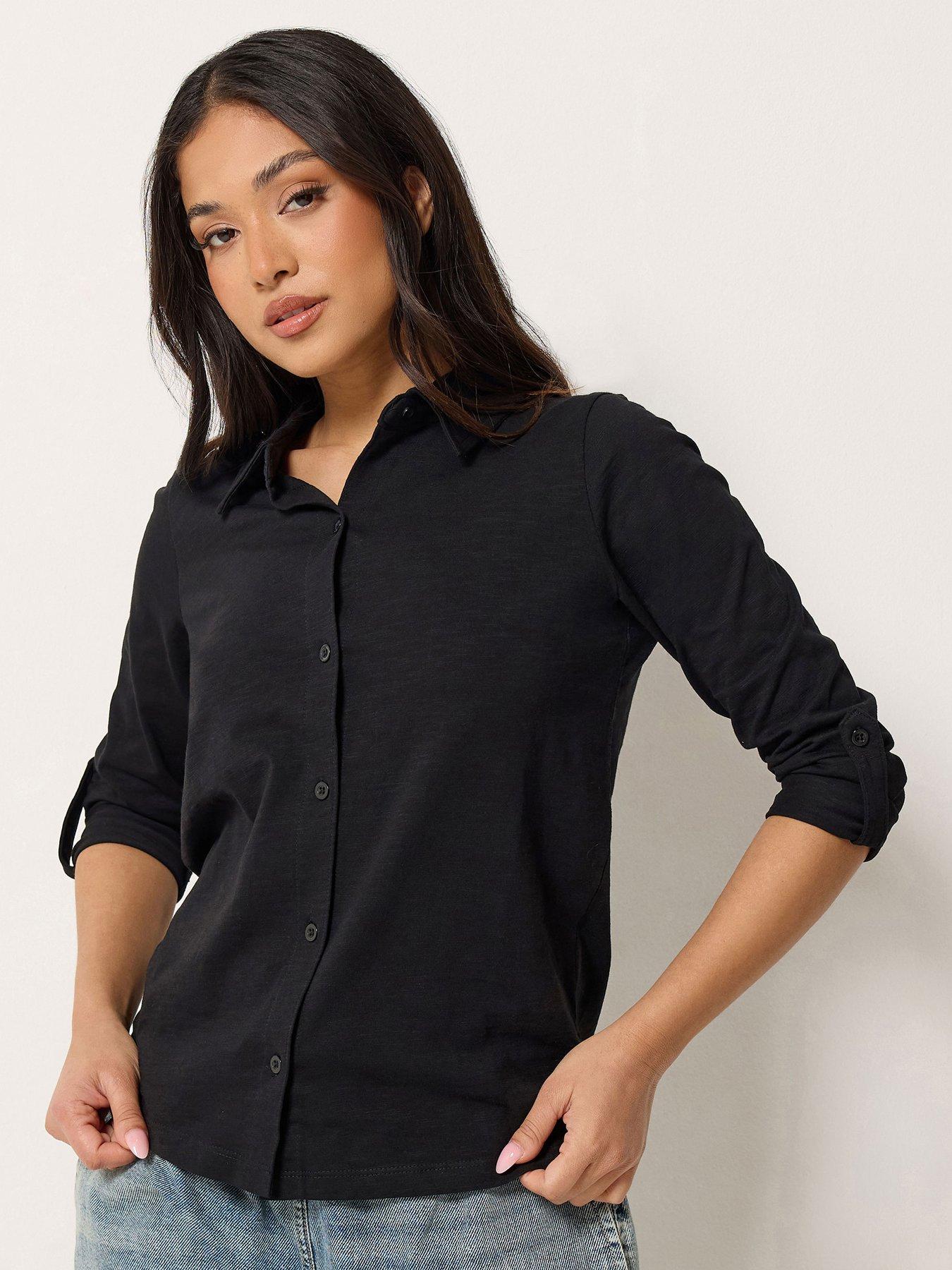 PixieGirl Petite Turn Back Sleeve Jersey Shirt