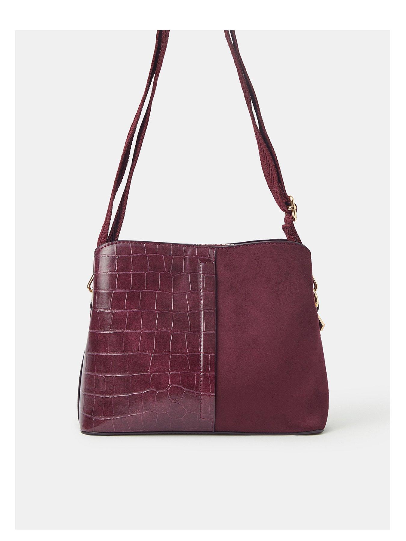 Accessorize Croc Effect Crossbody Bag - Red