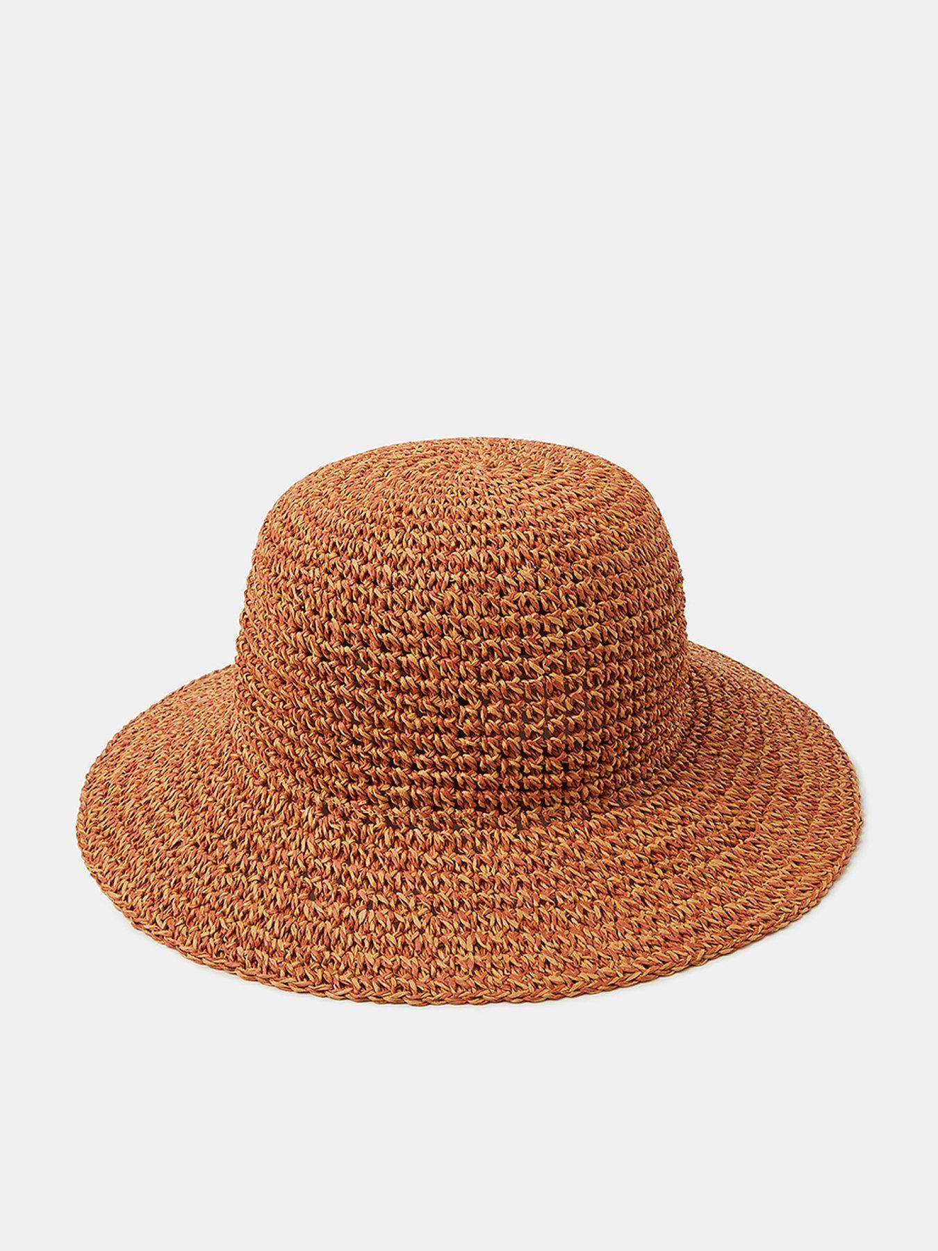 Accessorize Rust Crochet Bucket Hat - Orange