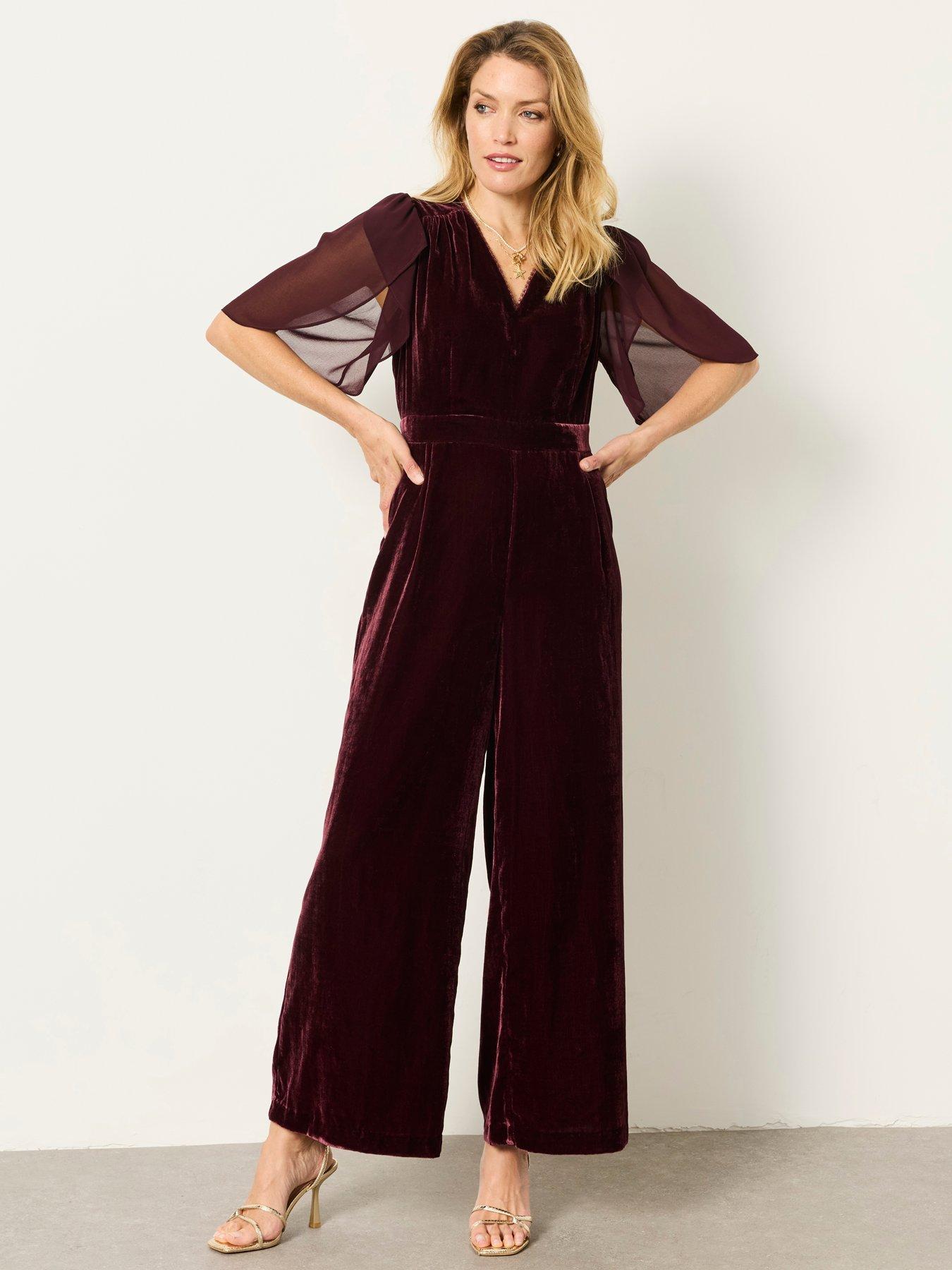 Image 3 of 5 of FatFace Opal Velvet Jumpsuit