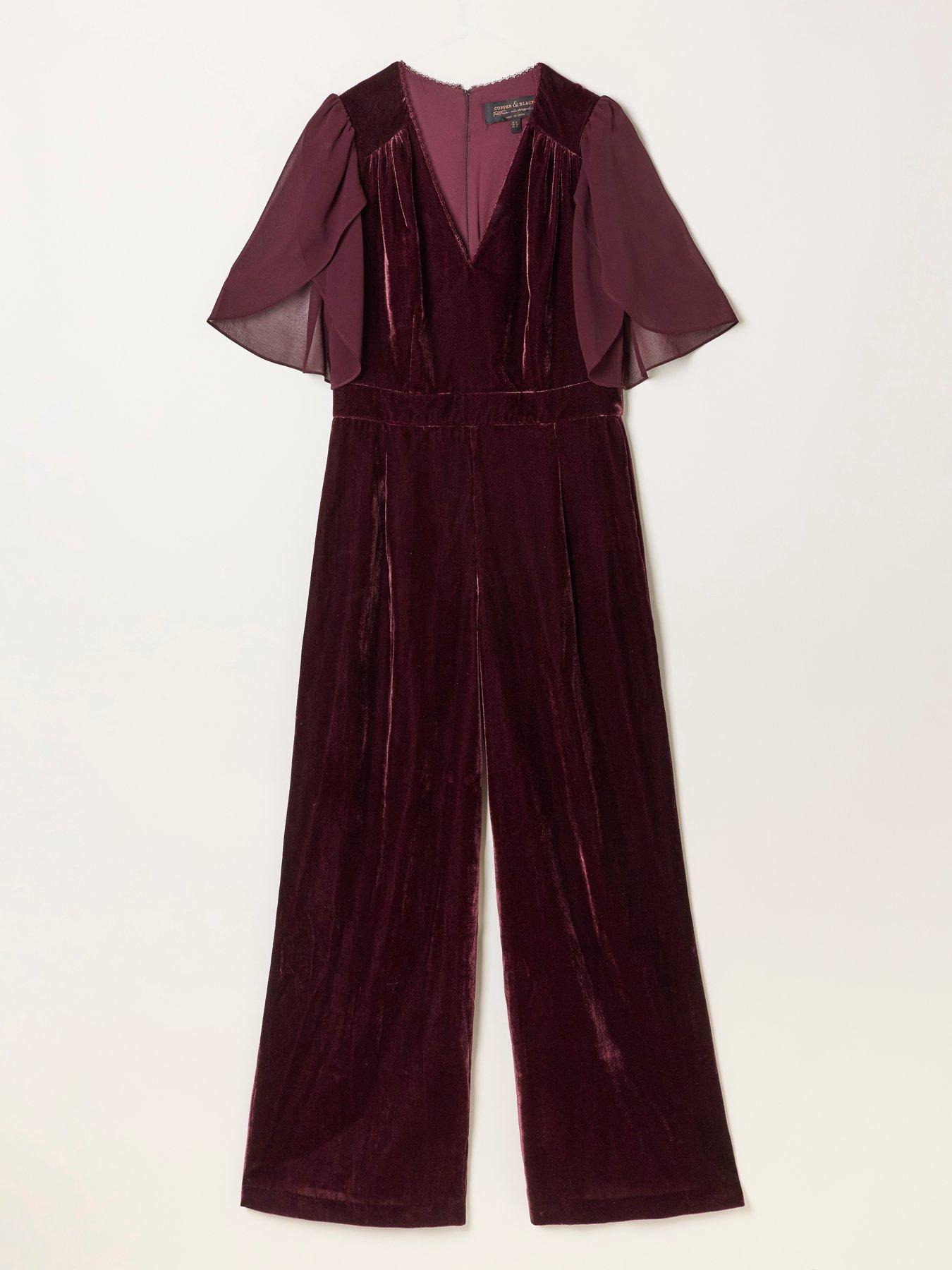Image 5 of 5 of FatFace Opal Velvet Jumpsuit