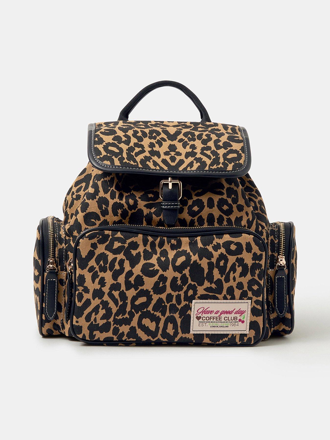 Accessorize Animal Print Backpack - Brown
