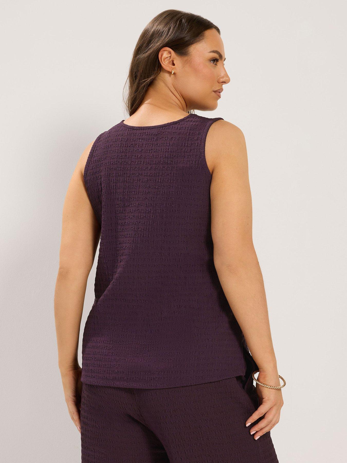Image 2 of 4 of Yours Curve Co-Ord Texture Waistcoat - Purple