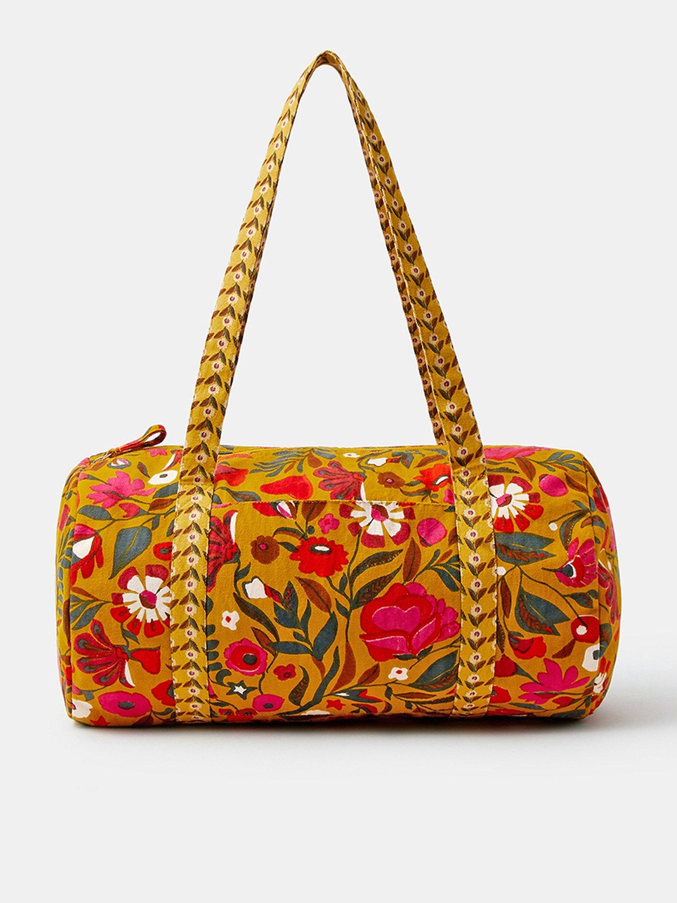 Accessorize Floral Print Weekender Duffle Bag - Yellow