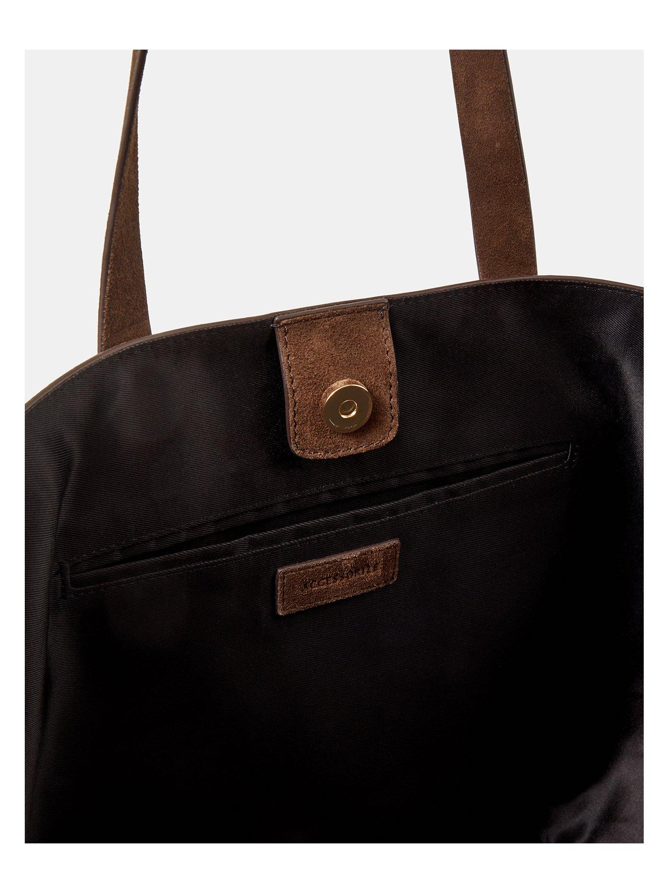 Image 5 of 5 of Accessorize Embroidered Fringe Tote Bag - Brown