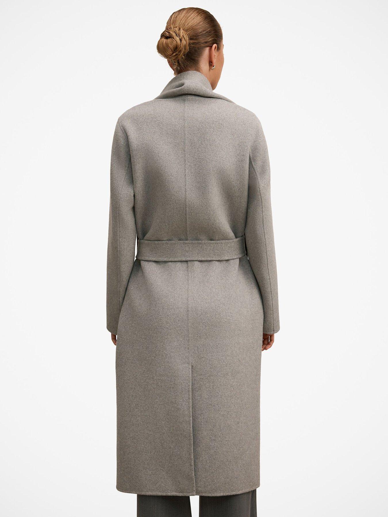 Image 2 of 7 of Forever New Womens Scarf Detail Belted Coat - Grey