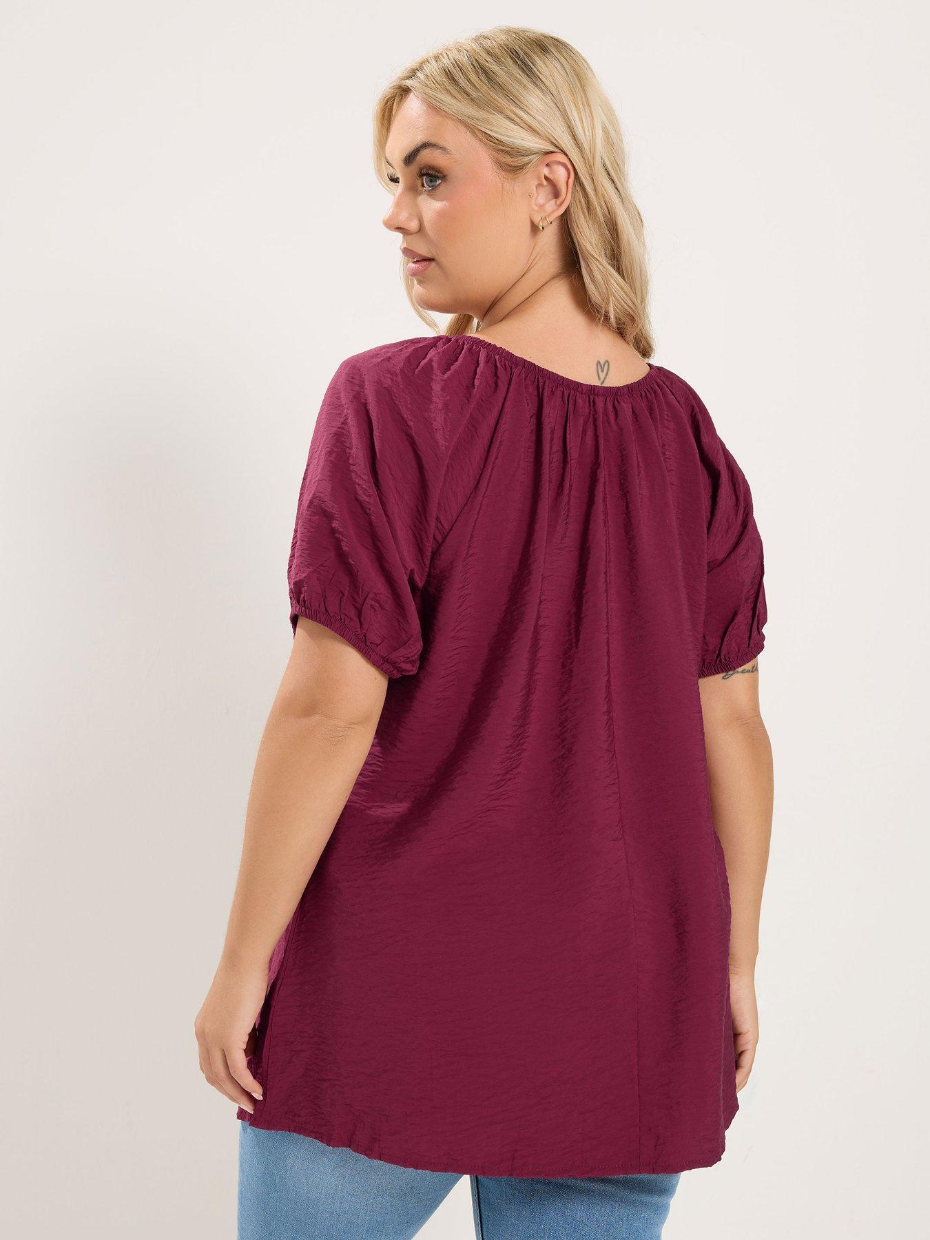 Image 2 of 4 of Yours Curve Crochet Gypsy Top - Red