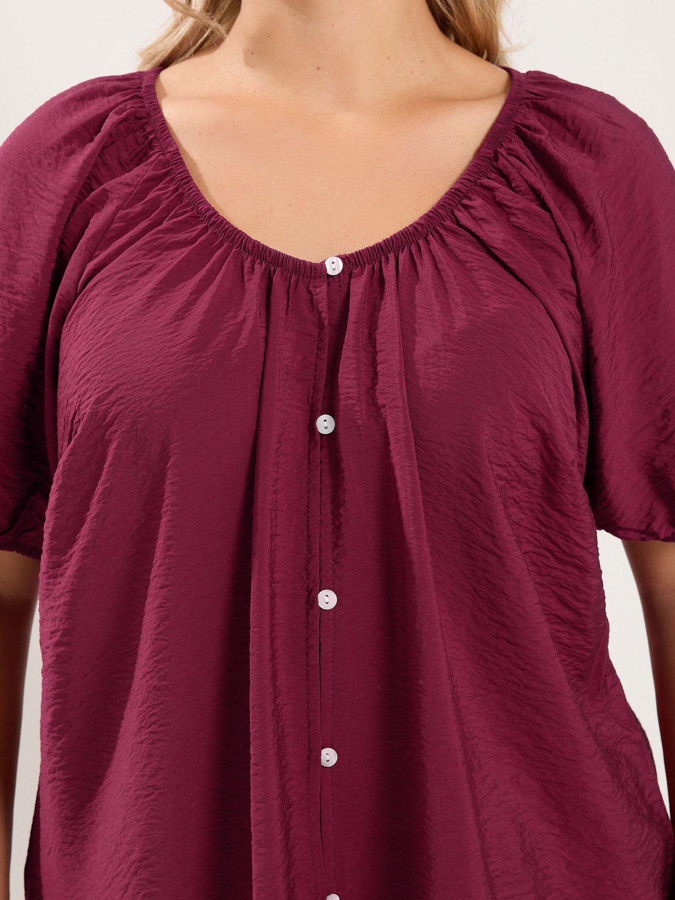 Image 4 of 4 of Yours Curve Crochet Gypsy Top - Red