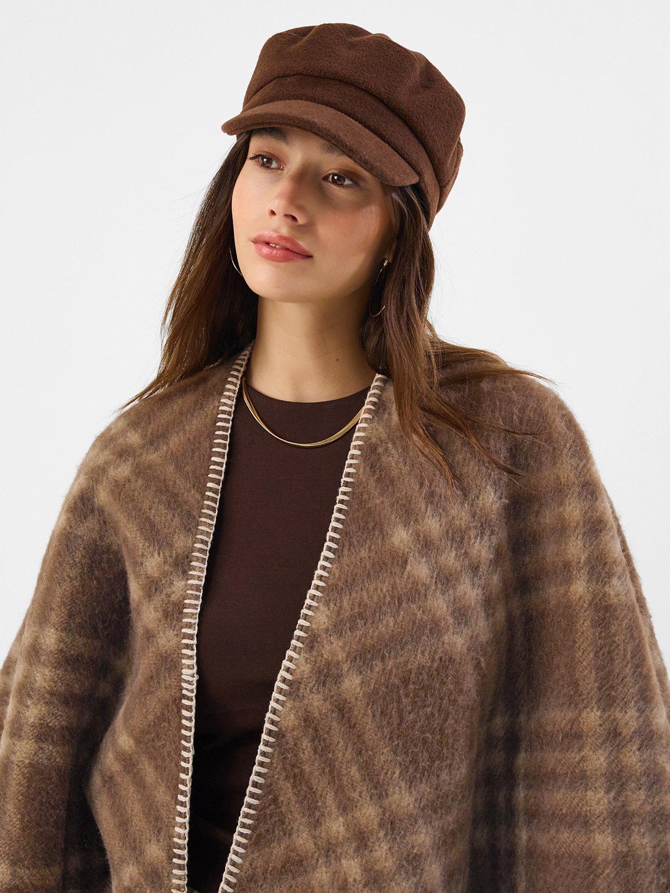 Image 2 of 4 of Accessorize Chocolate Felt Baker Boy Hat - Brown