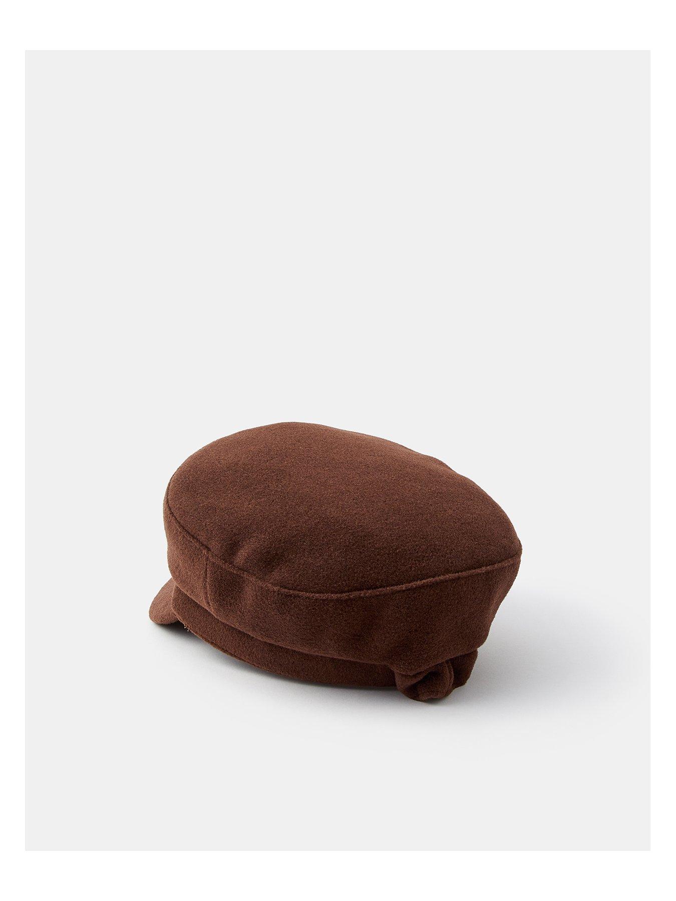 Image 3 of 4 of Accessorize Chocolate Felt Baker Boy Hat - Brown