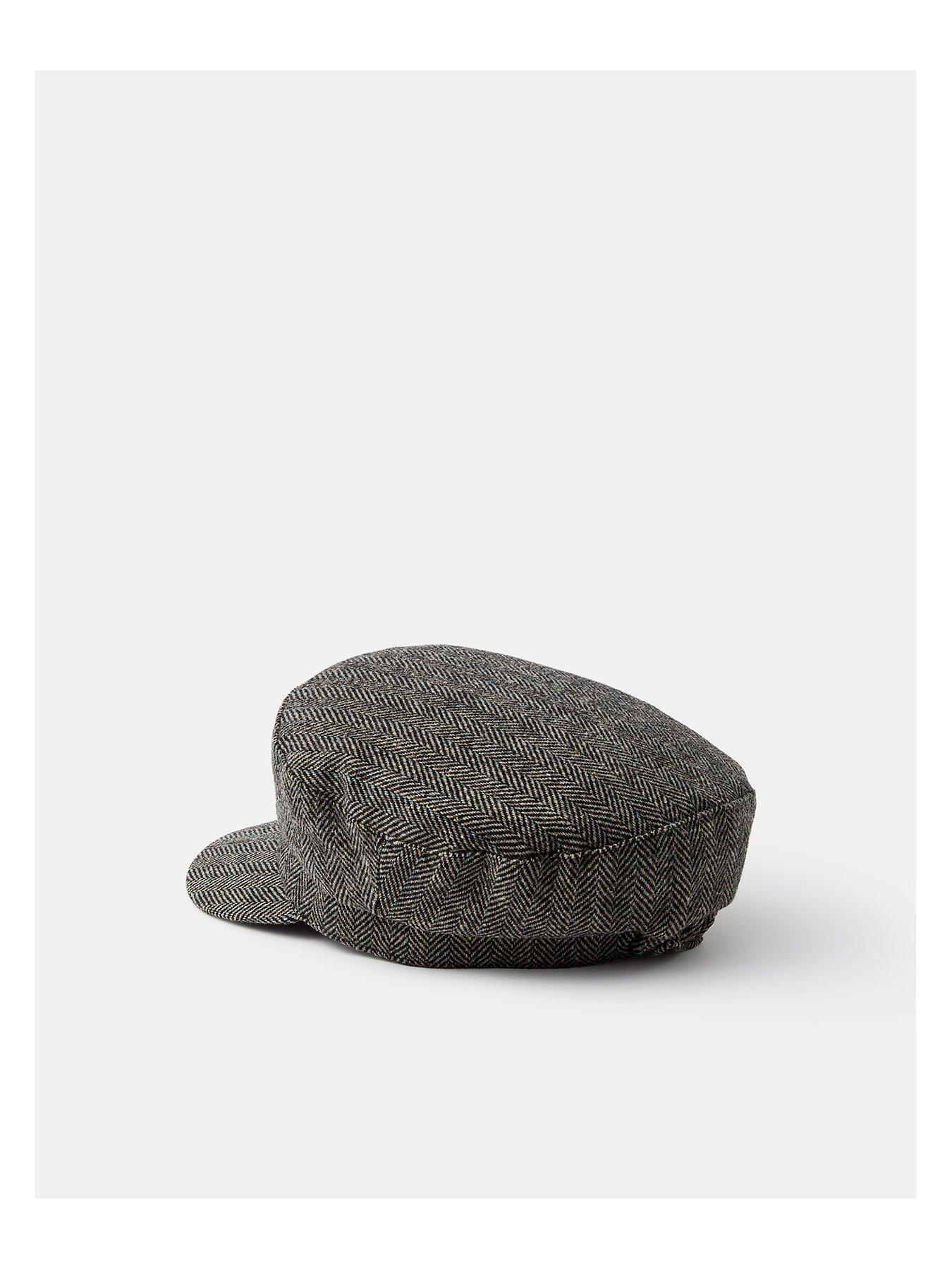 Image 3 of 4 of Accessorize Herringbone Baker Boy Cap - Grey