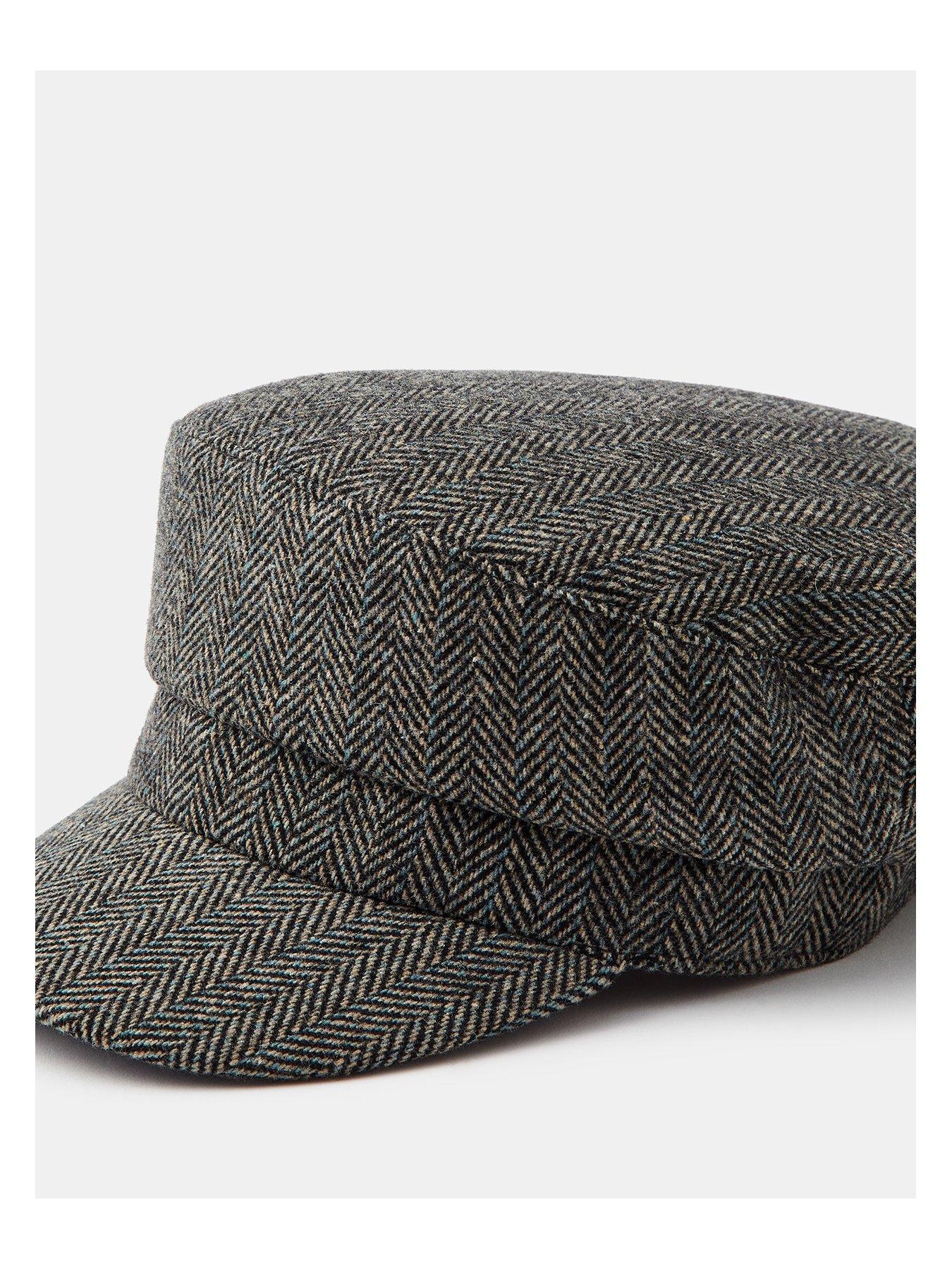 Image 4 of 4 of Accessorize Herringbone Baker Boy Cap - Grey