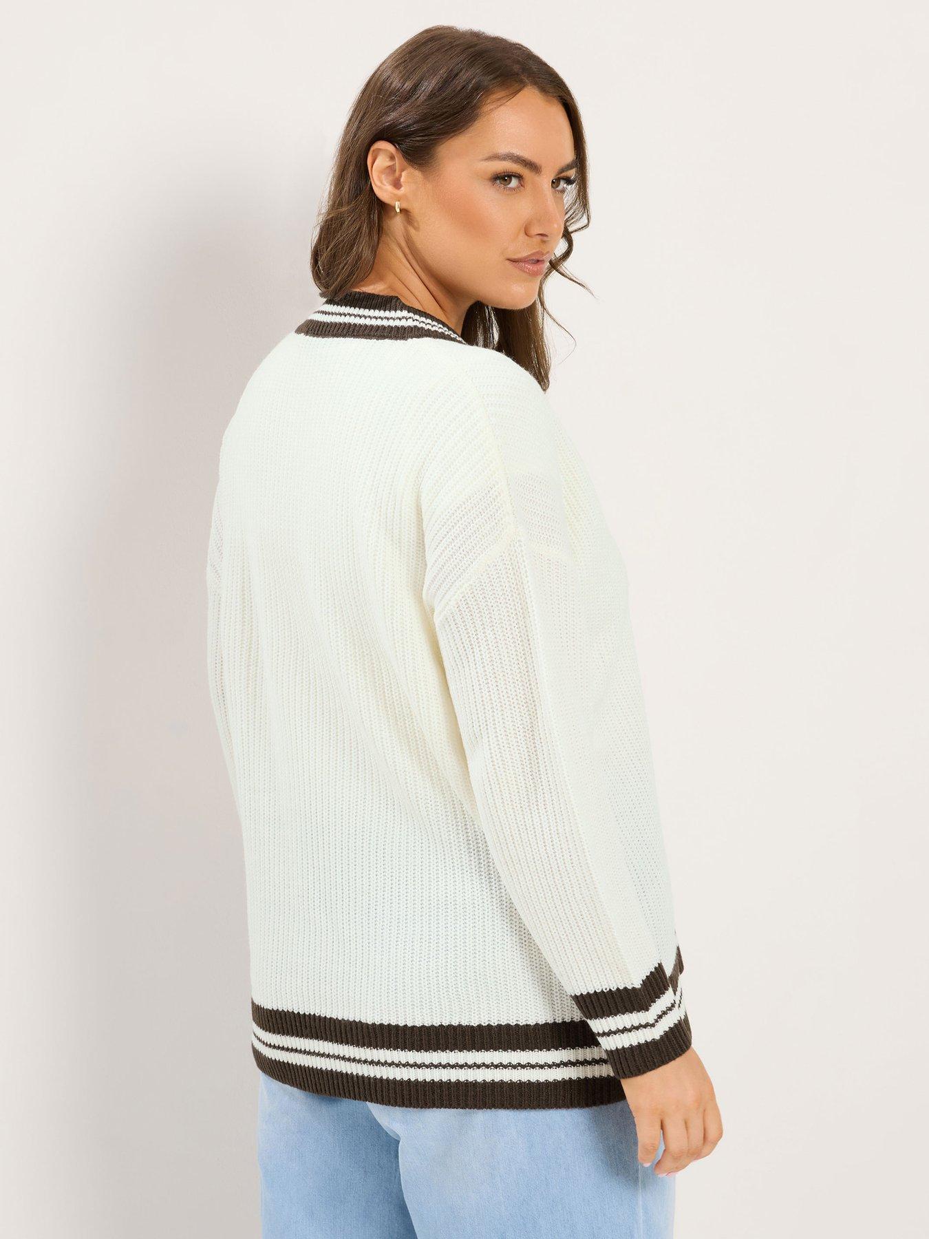 Image 2 of 4 of Yours Curve Tennis Jumper - White