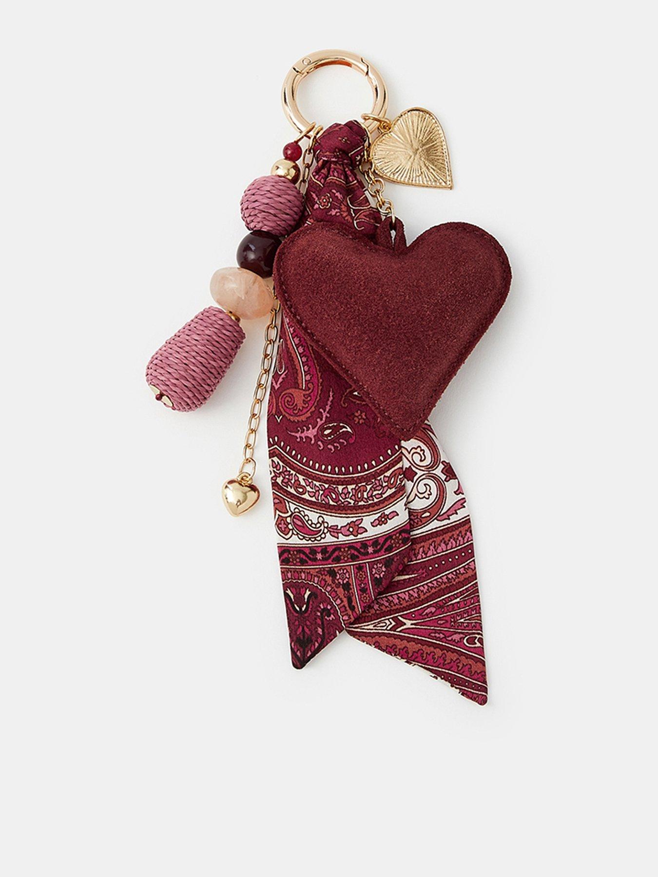 Accessorize Scarf Heart Bag Charm - Red