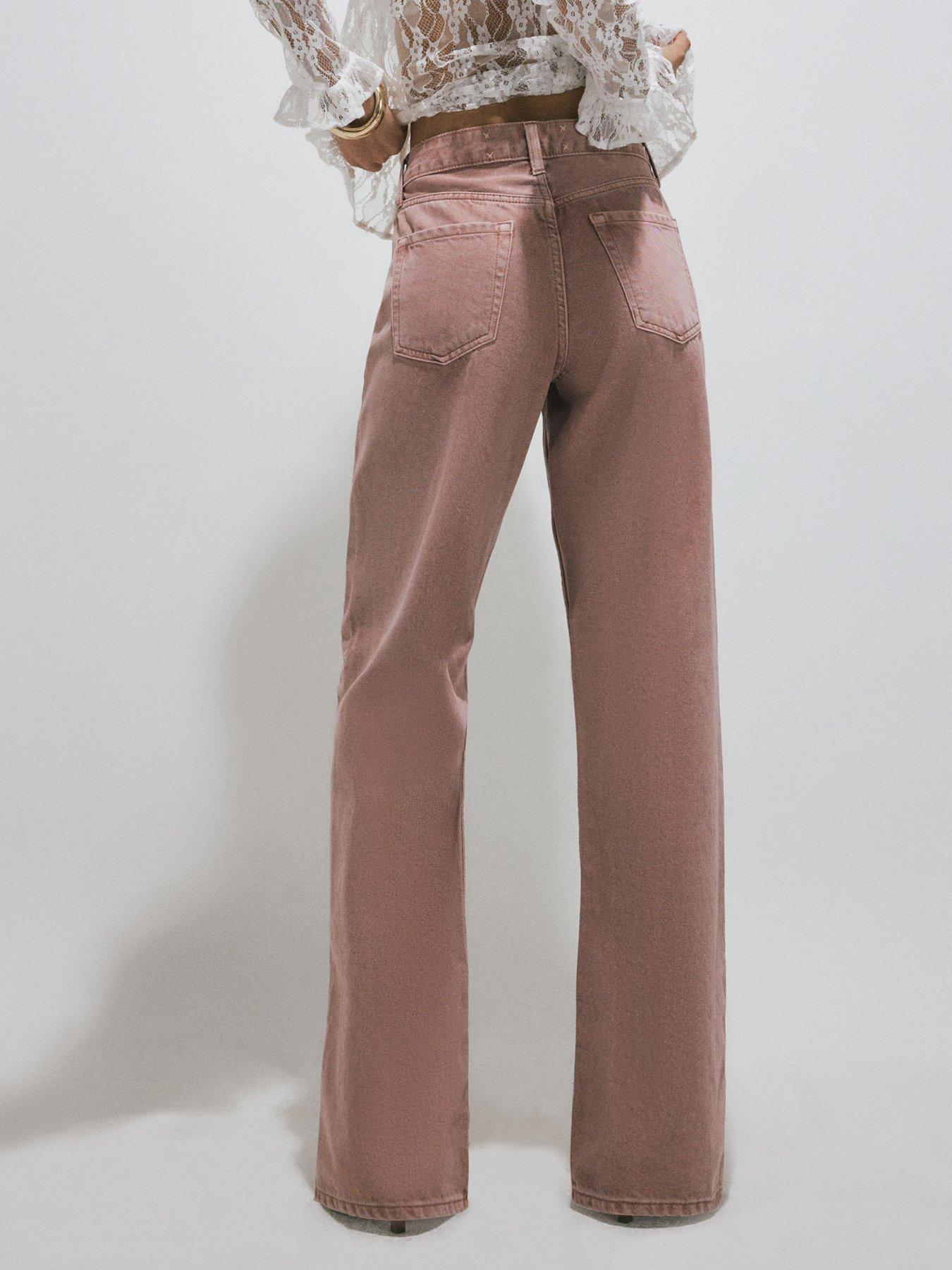 Image 2 of 6 of River Island Relaxed Straight Leg Jeans - Pink