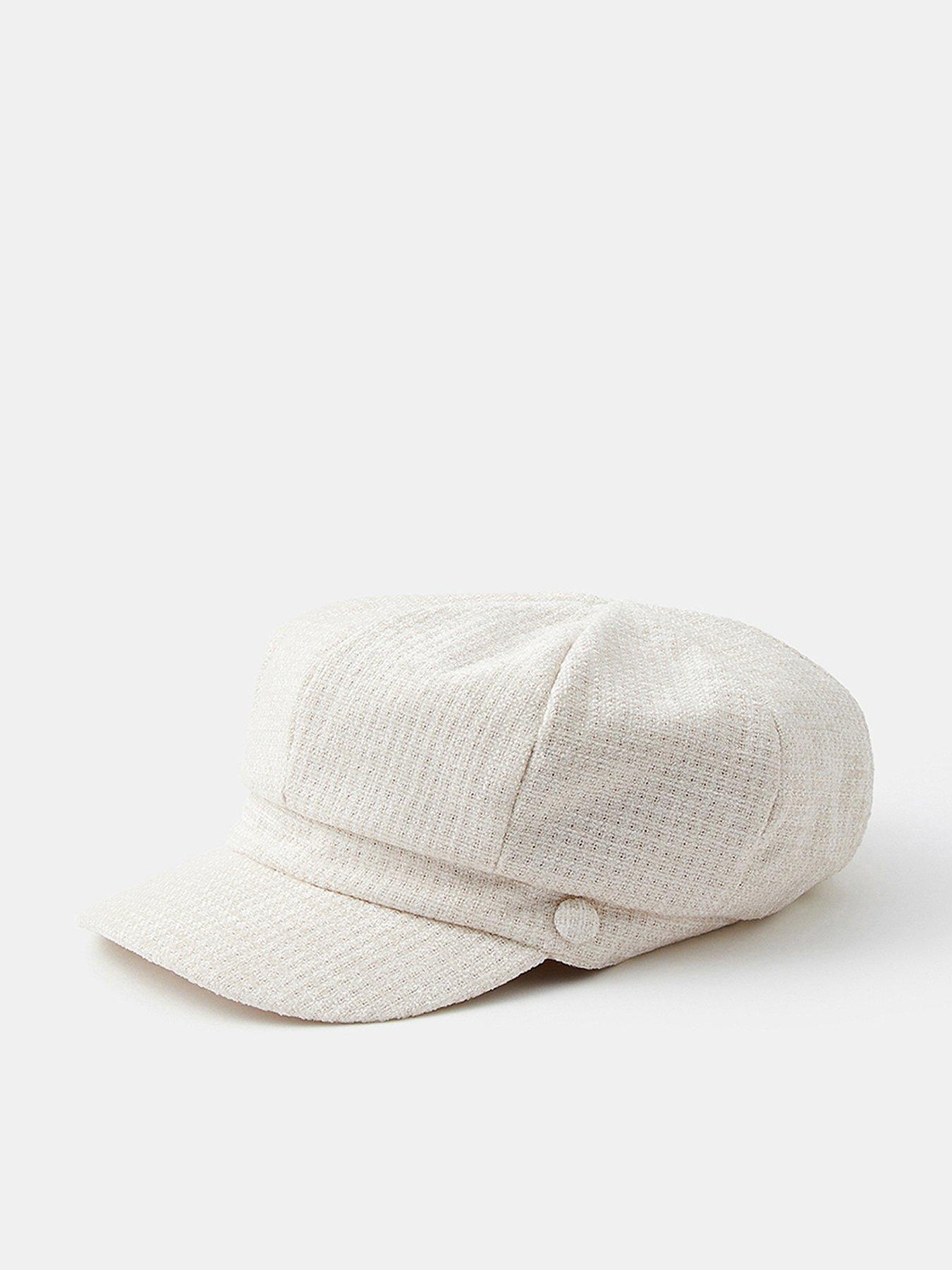 Image 1 of 4 of Accessorize City Baker Boy Hat - Cream
