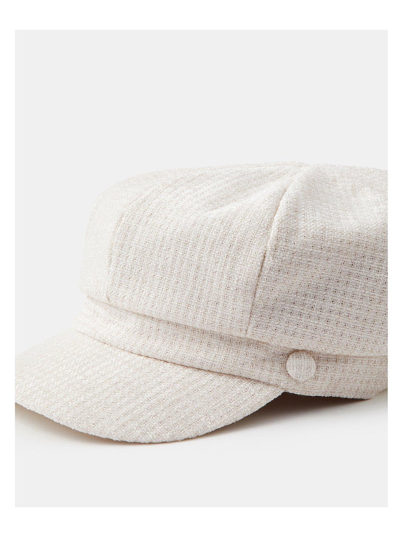 Image 4 of 4 of Accessorize City Baker Boy Hat - Cream