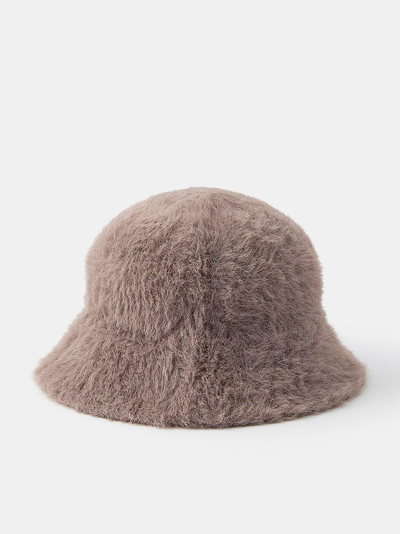 Accessorize Fluffy Bucket Hat - Brown