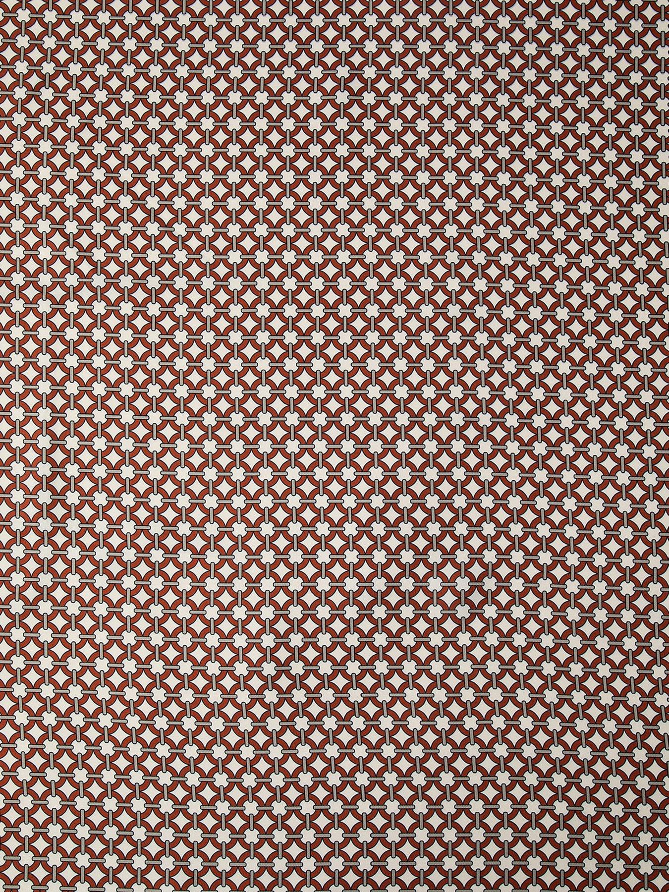Image 3 of 4 of Accessorize Reversible Tile Print Square Satin Scarf - Brown