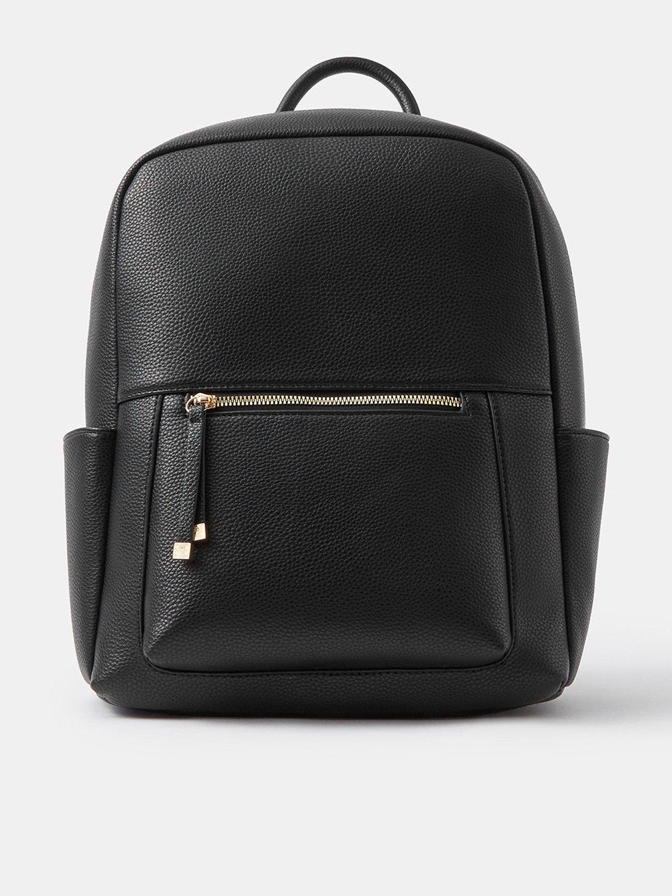 Monsoon Faux Leather Backpack - Black