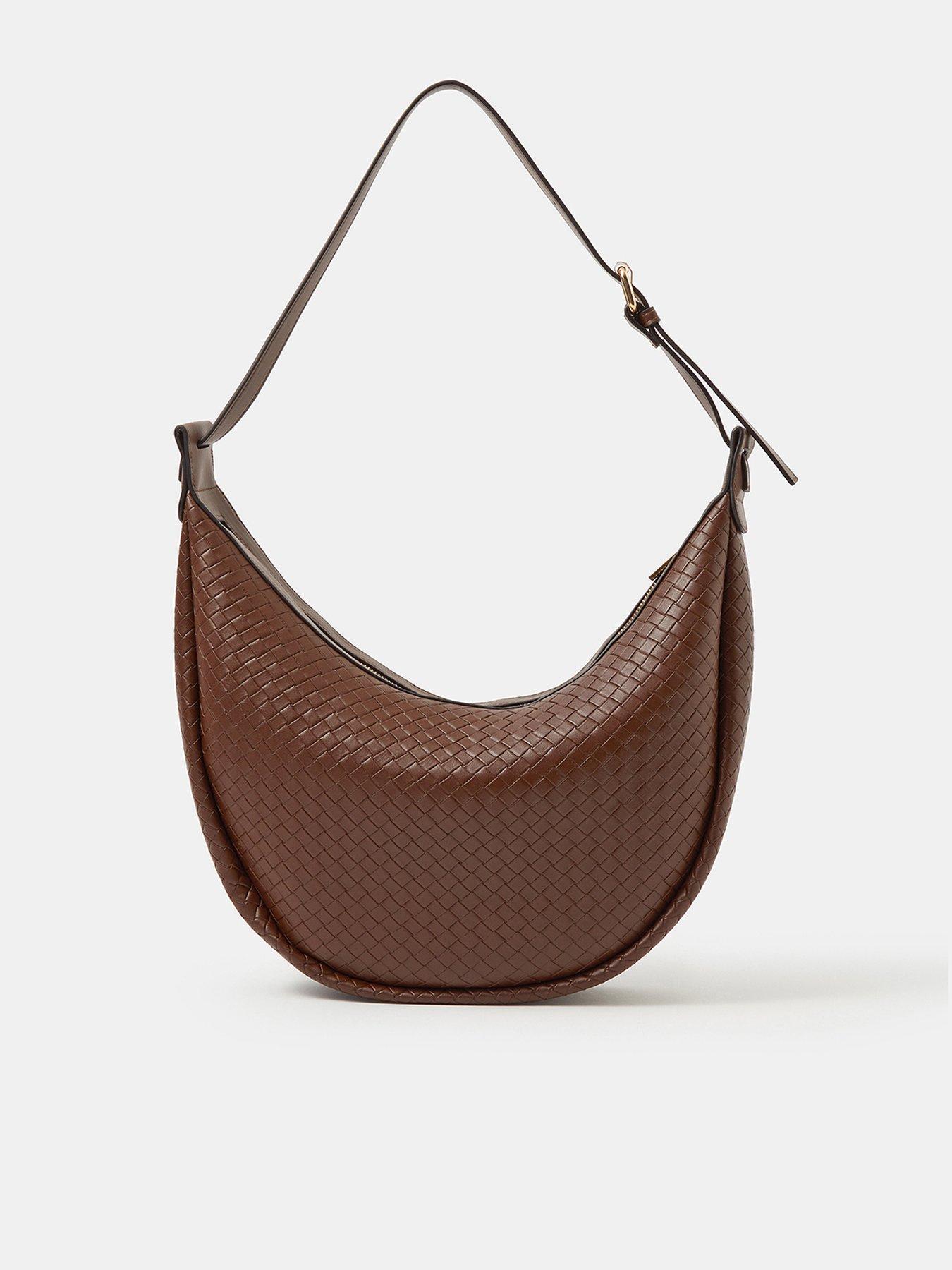 Accessorize Woven Scoop Shoulder Bag - Brown