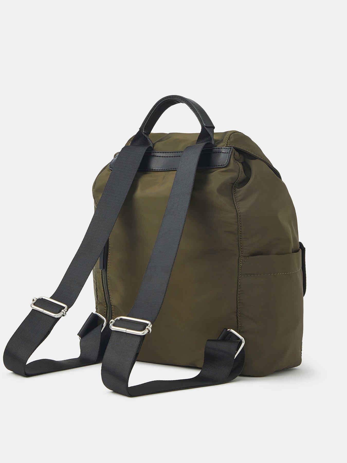 Image 3 of 5 of Accessorize Nylon Multi Pocket Backpack - Green