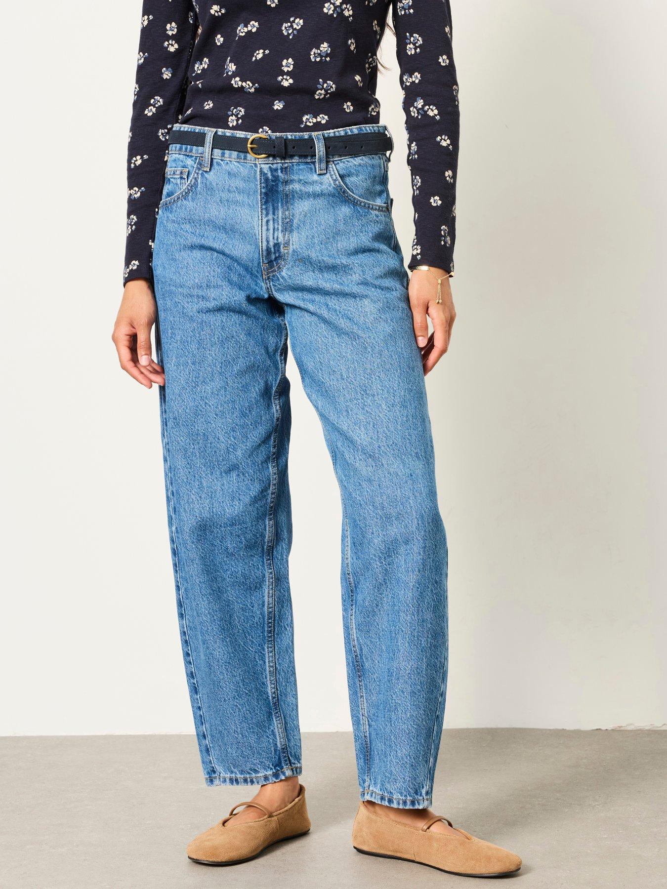 Image 1 of 6 of FatFace Women's Camber Chambray Barrel Jeans - Blue