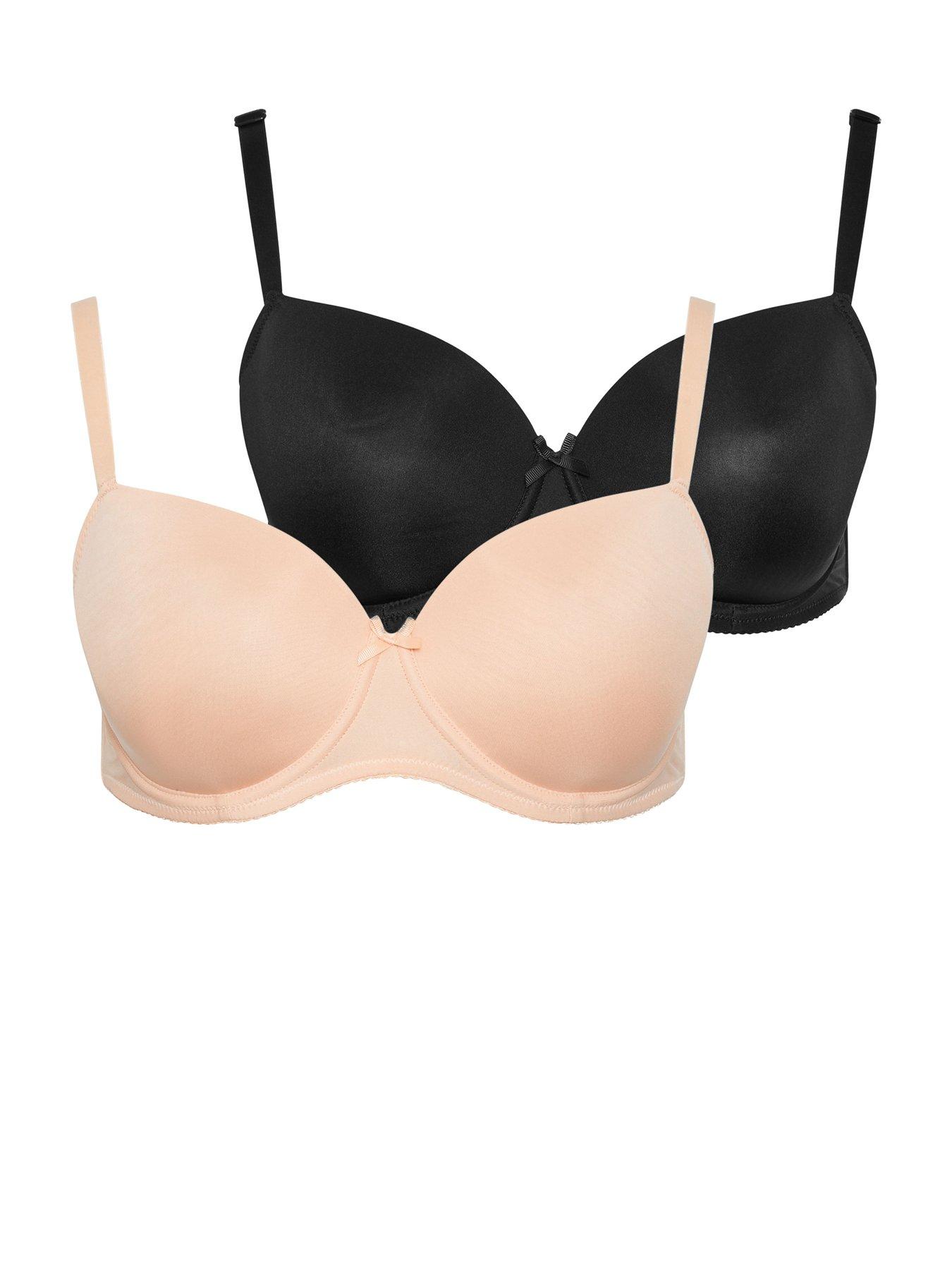 Image 1 of 4 of Yours Curve 2 Pack T-Shirt Bra - Black